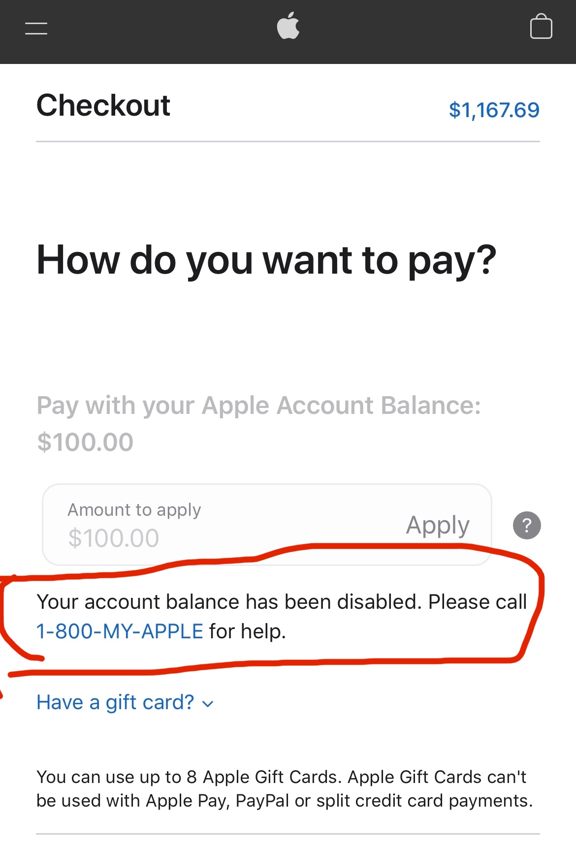 Apple account balance disabled Apple Community