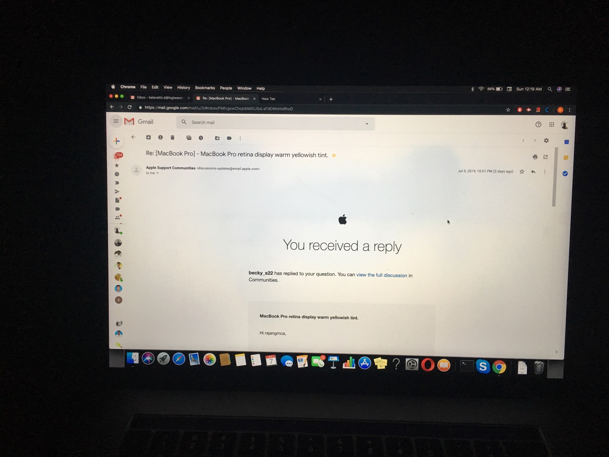 MacBook Pro retina display warm yellowish… Apple Community