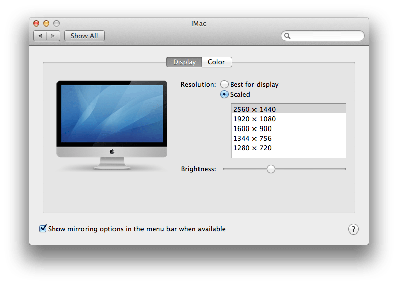 27" iMac screen resolution Apple Community