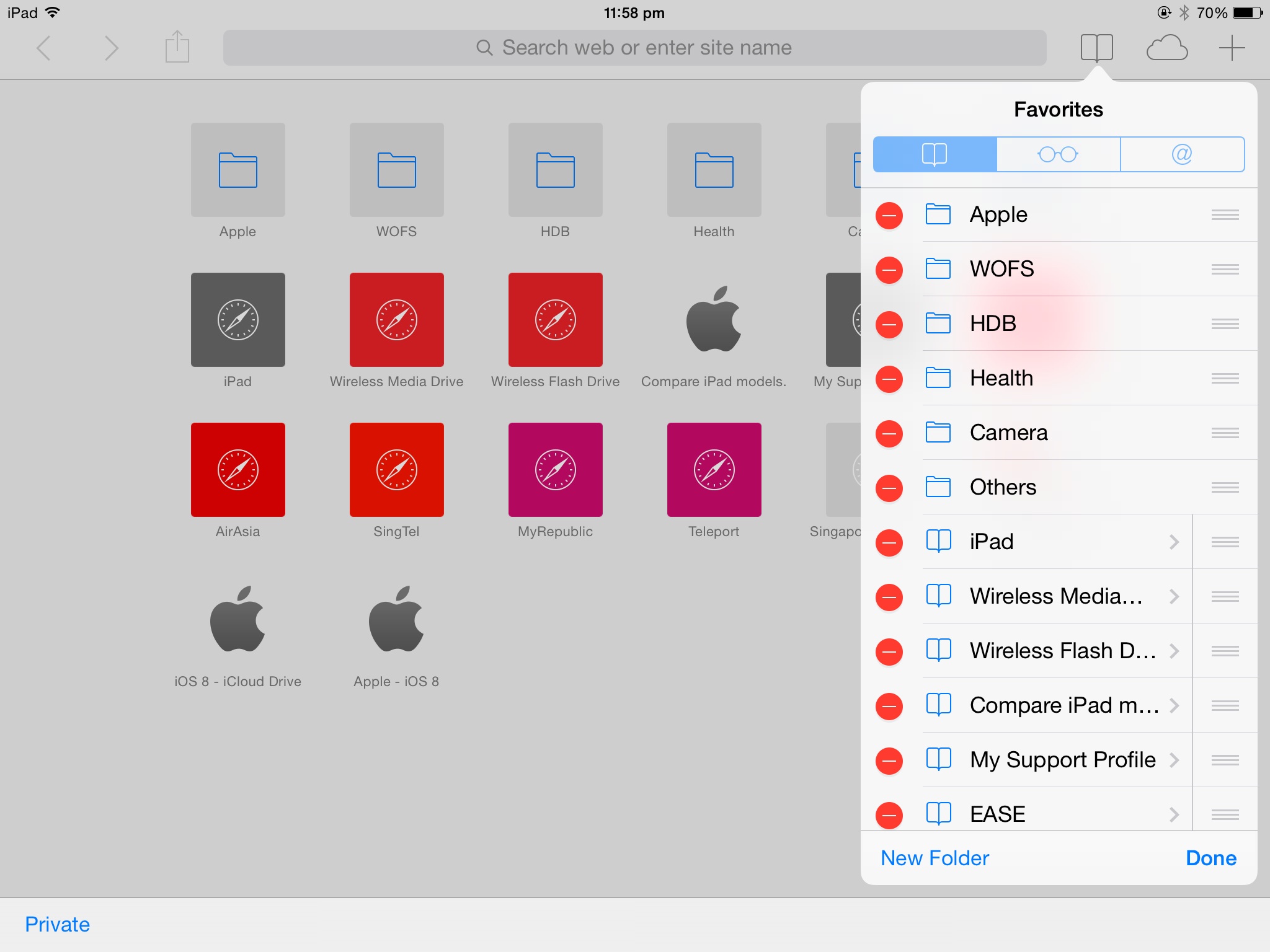 How do you delete favorites in Safari on … Apple Community