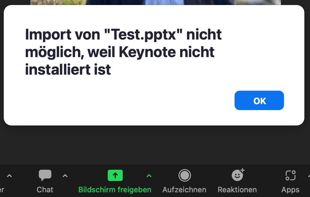 Problems with using keynote in Zoom Apple Community