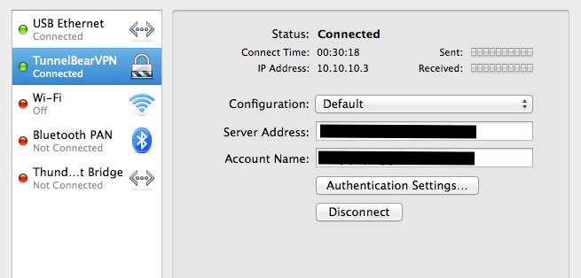 VPN Tunnelbear Manual Configuration Optio… Apple Community