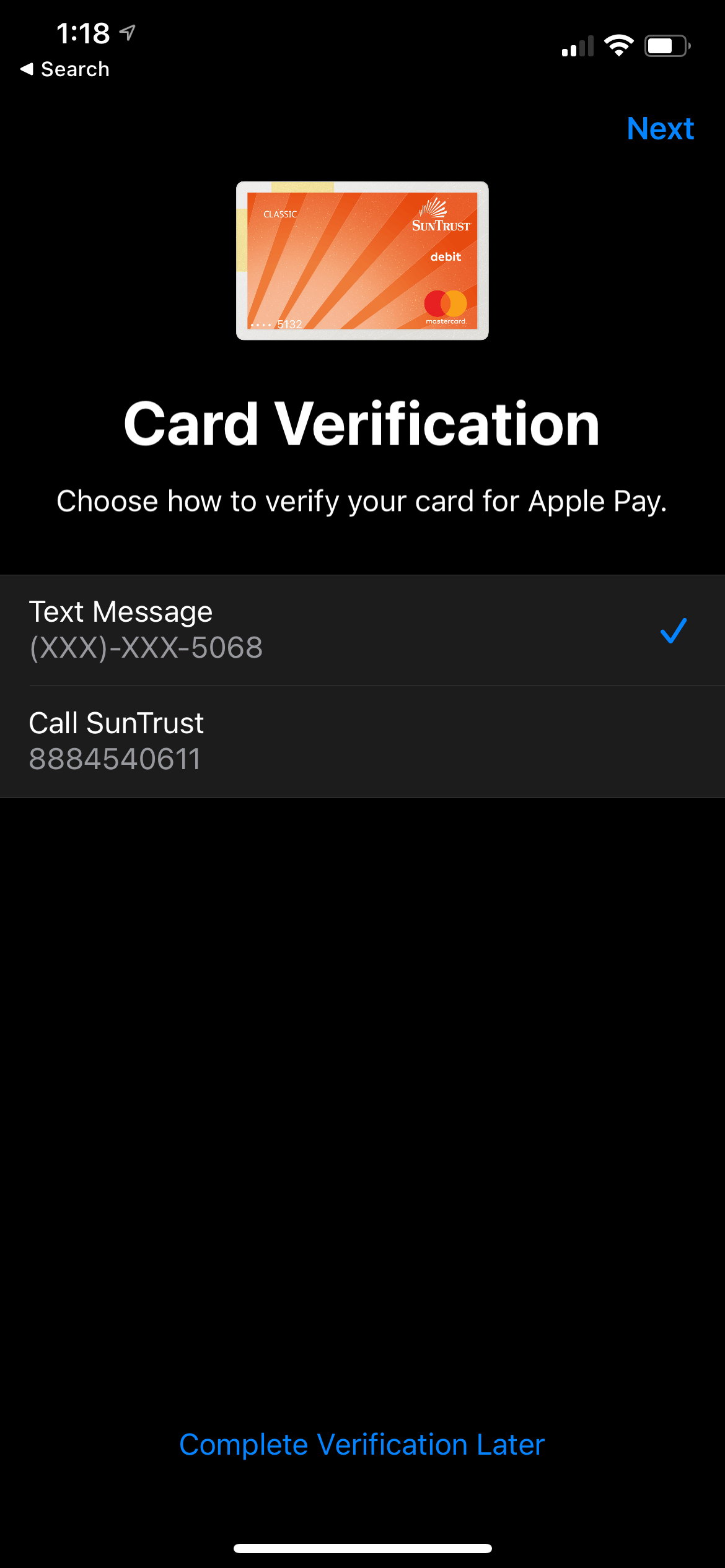Unable to verify my new debit card to App… Apple Community