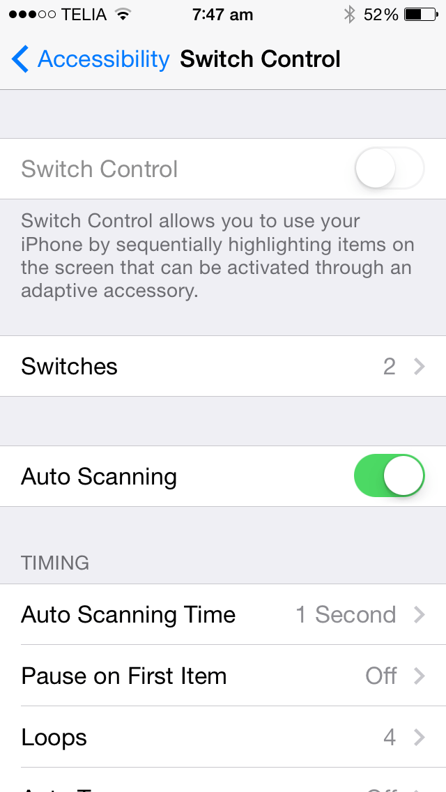 Switch control option is greyed out and I… Apple Community