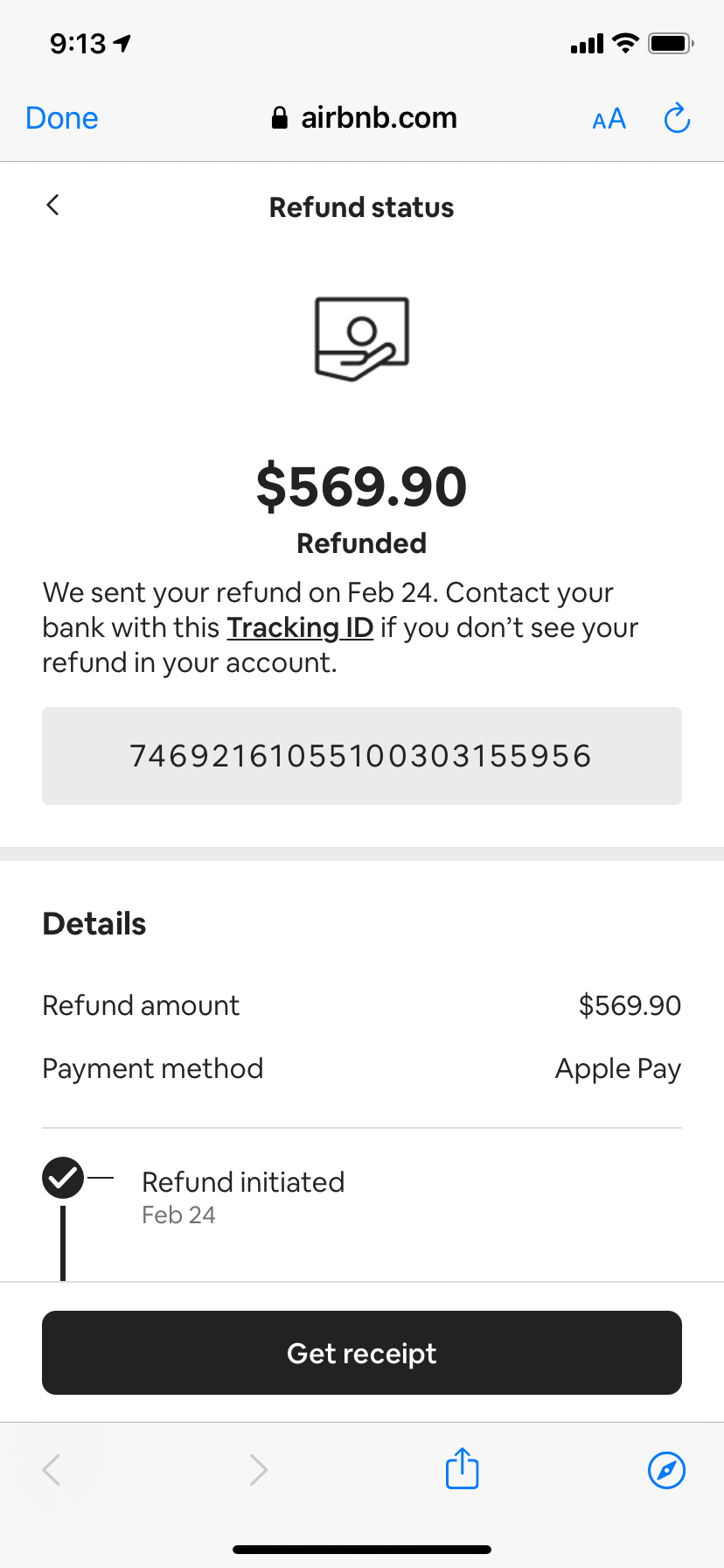 Refund from airbnb using apple pay Apple Community