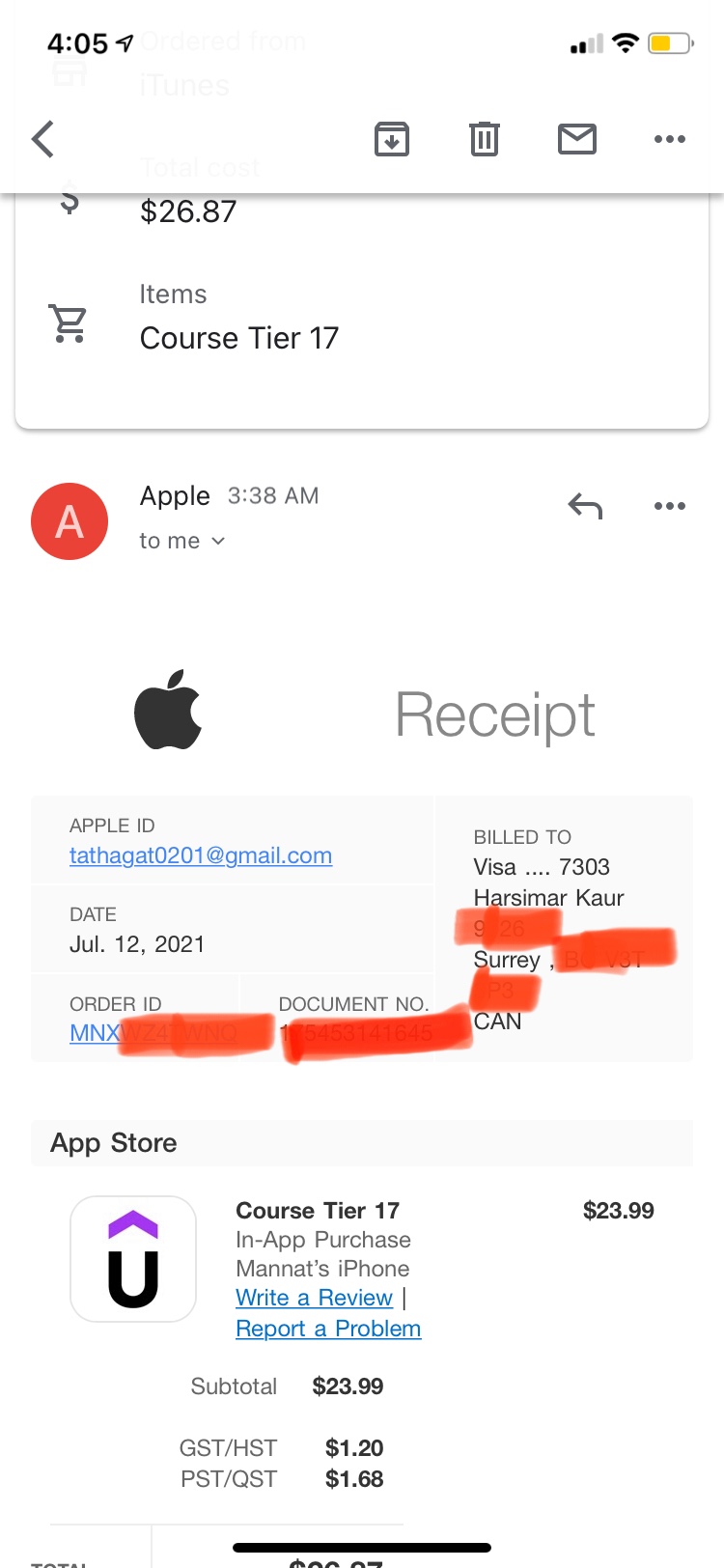Is that a receipt? - Apple Community