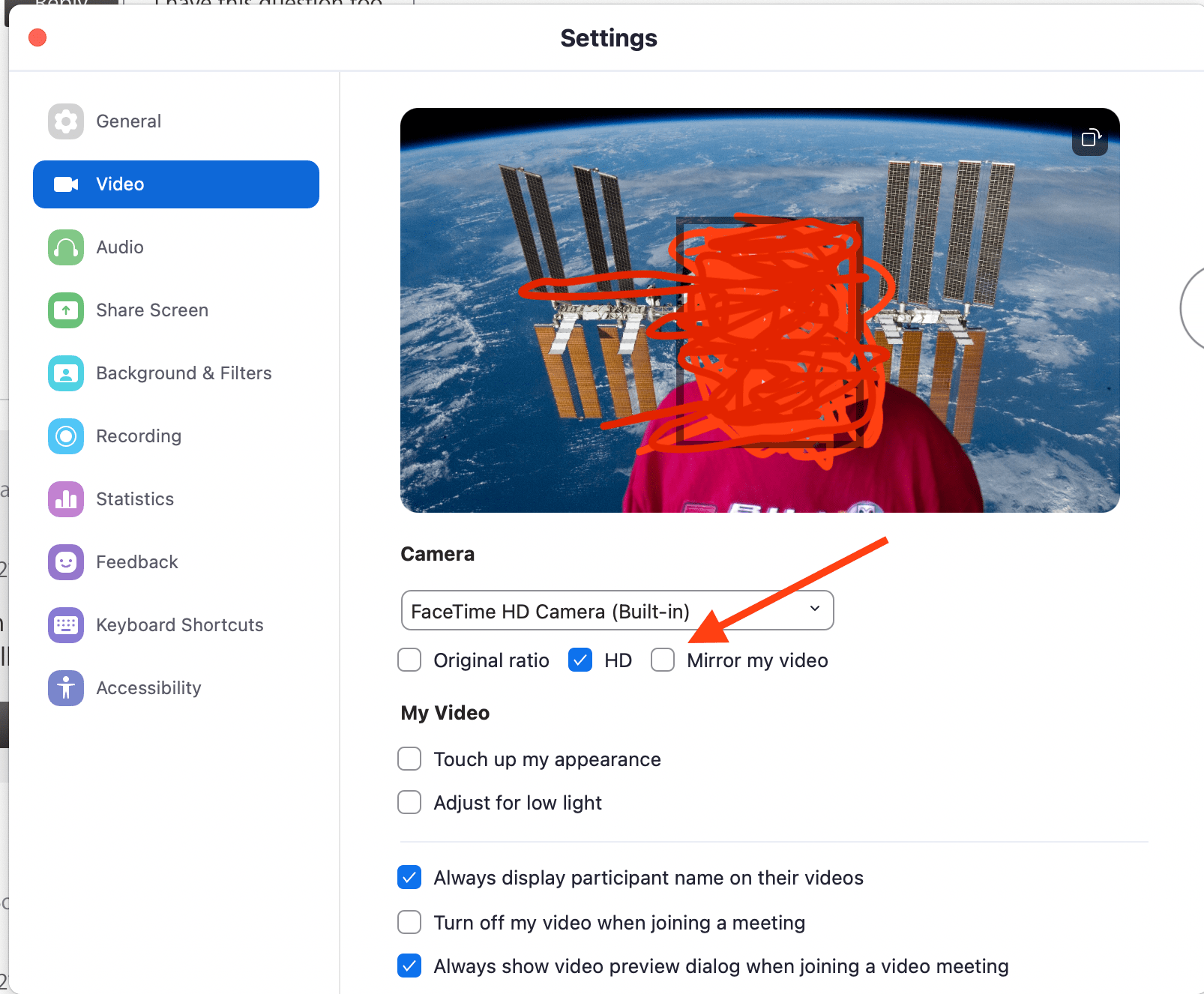 Mirror image on zoom call Apple Community
