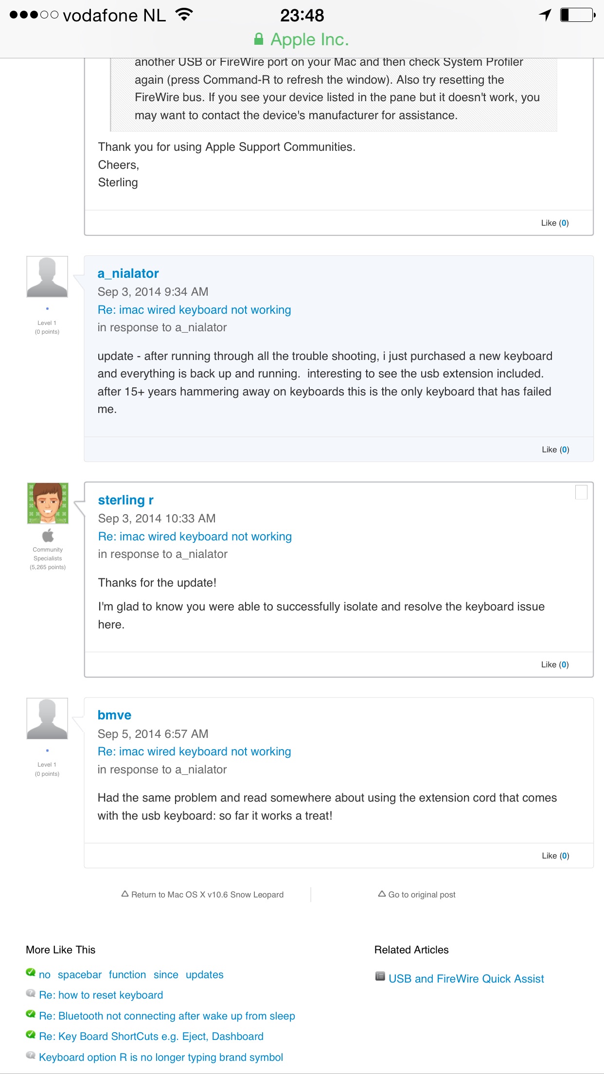 apple wired keyboard not working Apple Community