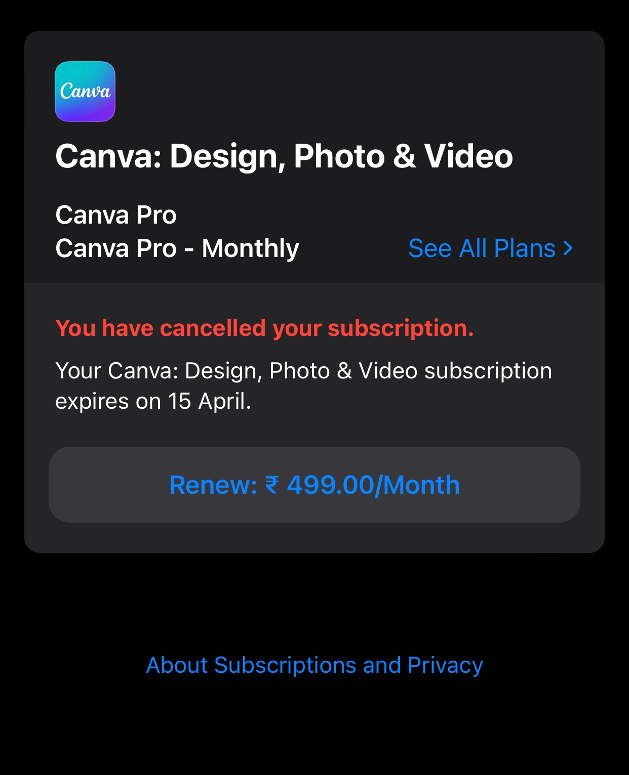 How cancel the canva subscription Apple Community