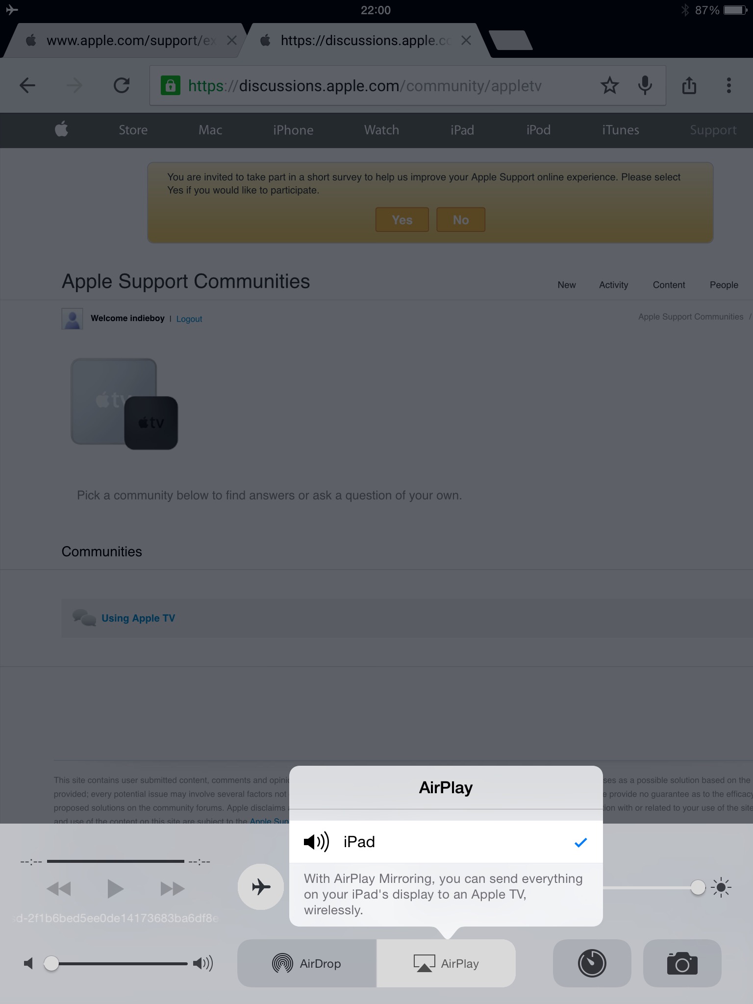 Unable to use Peer to Peer AirPlay Apple Community