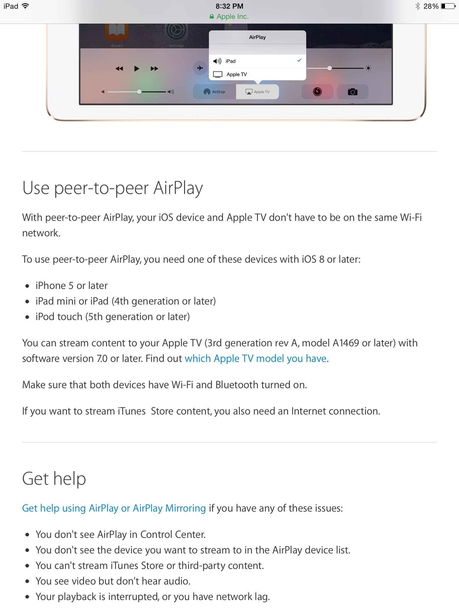 Unable to use Peer to Peer AirPlay Apple Community
