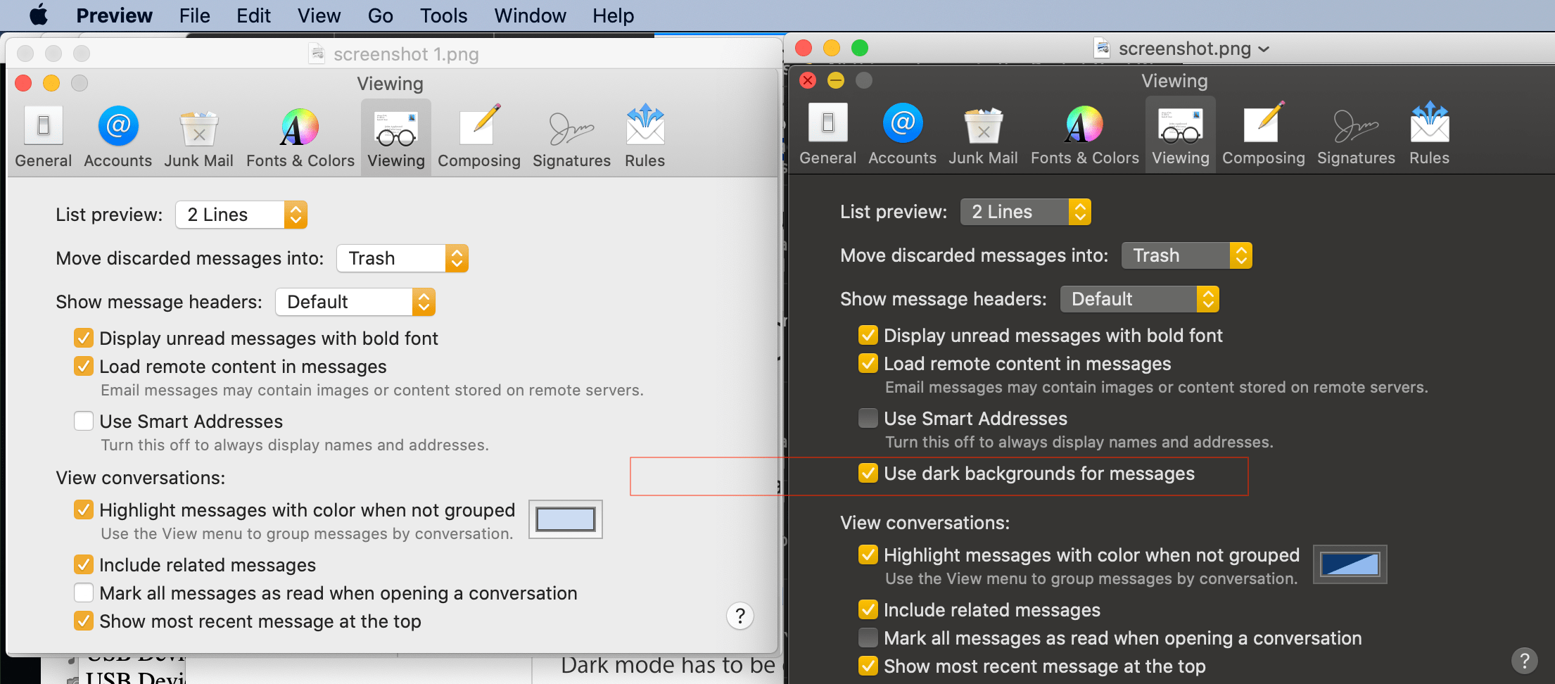 The background on my emails turned black.… Apple Community