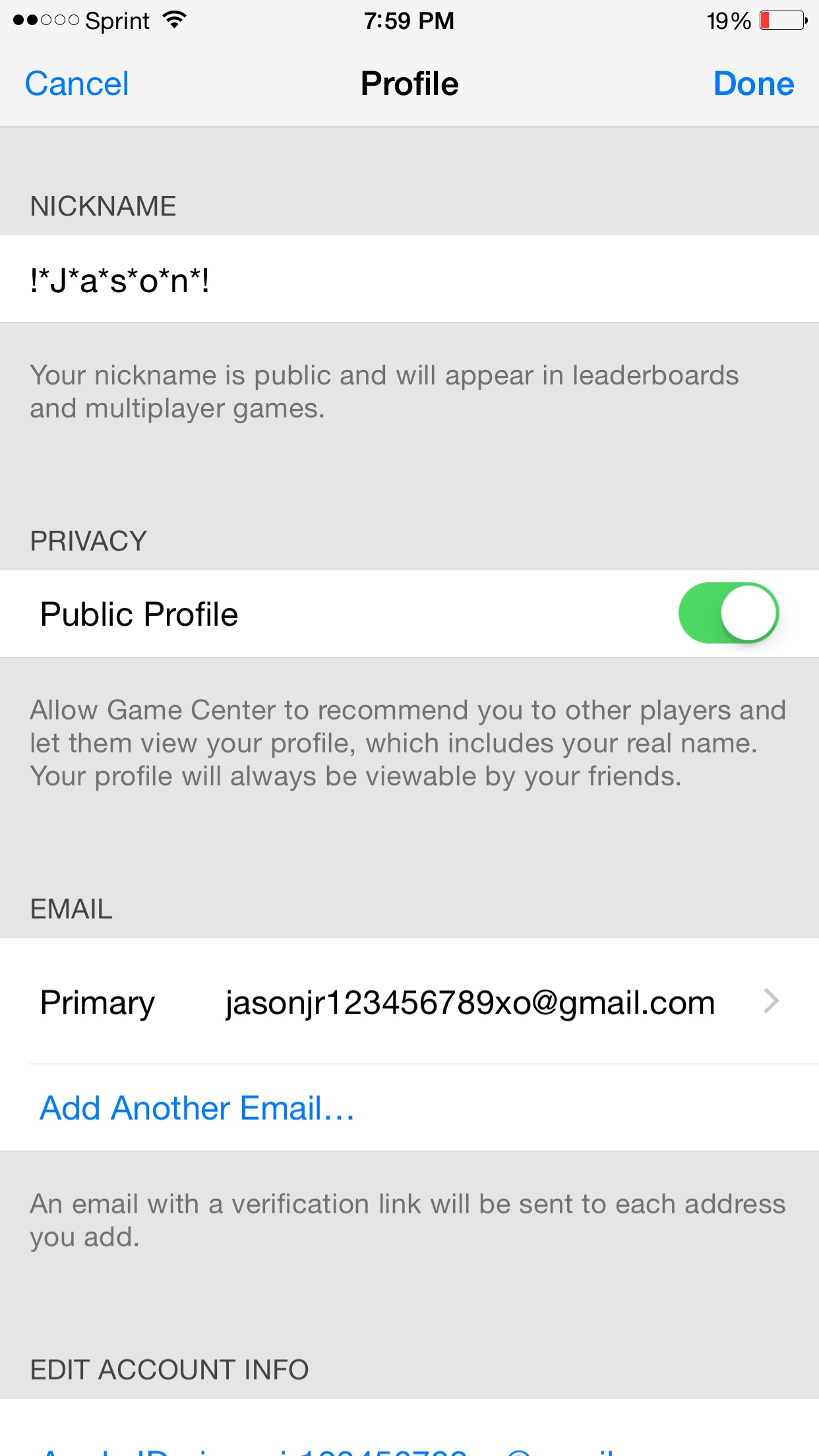 Why can't I change my Game Center nicknam… Apple Community