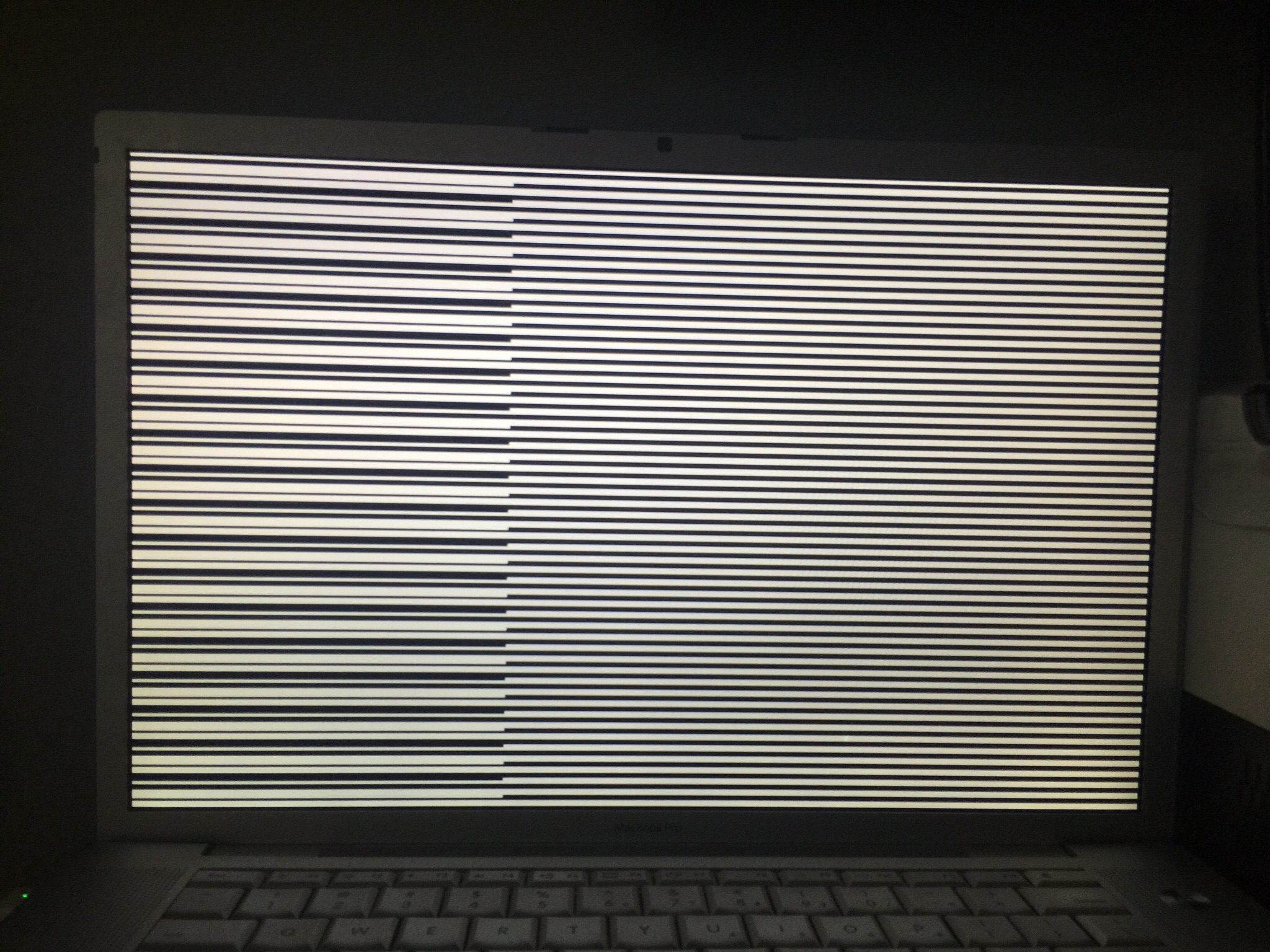Startup screen has horizontal black and w… Apple Community