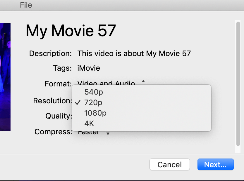 Exporting Resolution in IMovie Apple Community