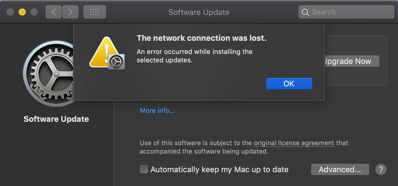 Network Connection Lost during updates. W… Apple Community