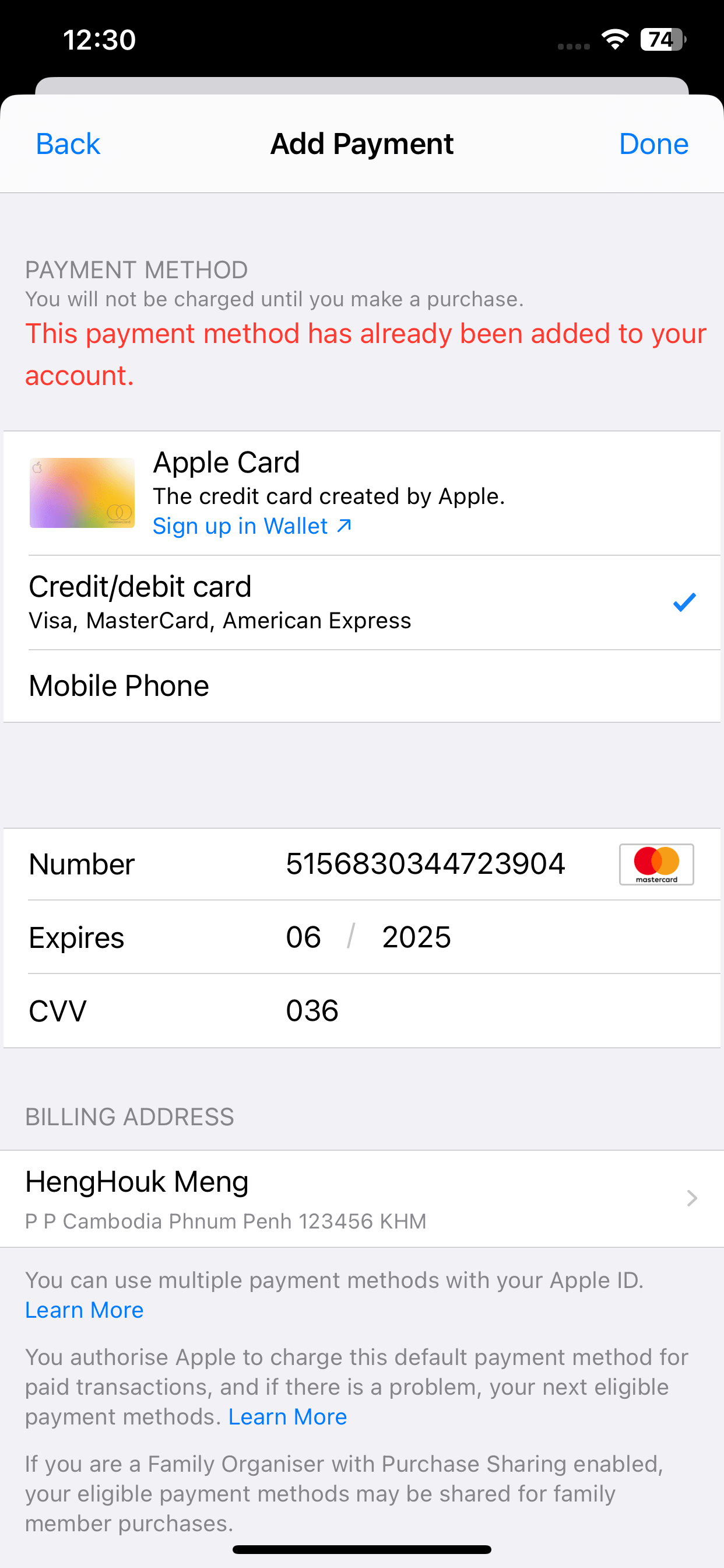Verify Apple ID Payment method Apple Community