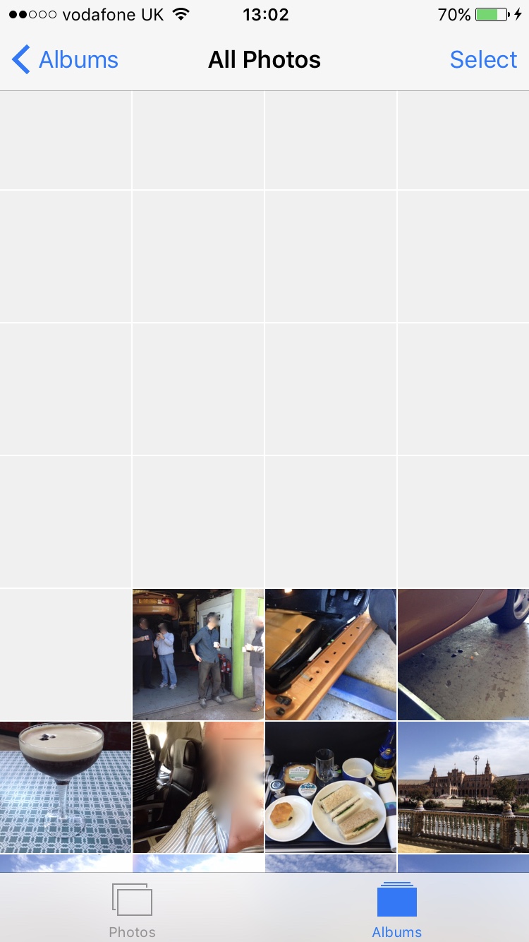 Photos showing as blank, grey squares on … Apple Community
