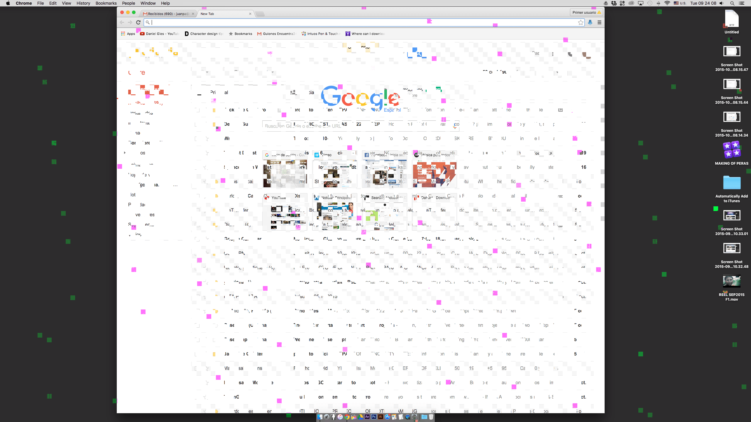 Pink and green square dots all over my iM… Apple Community