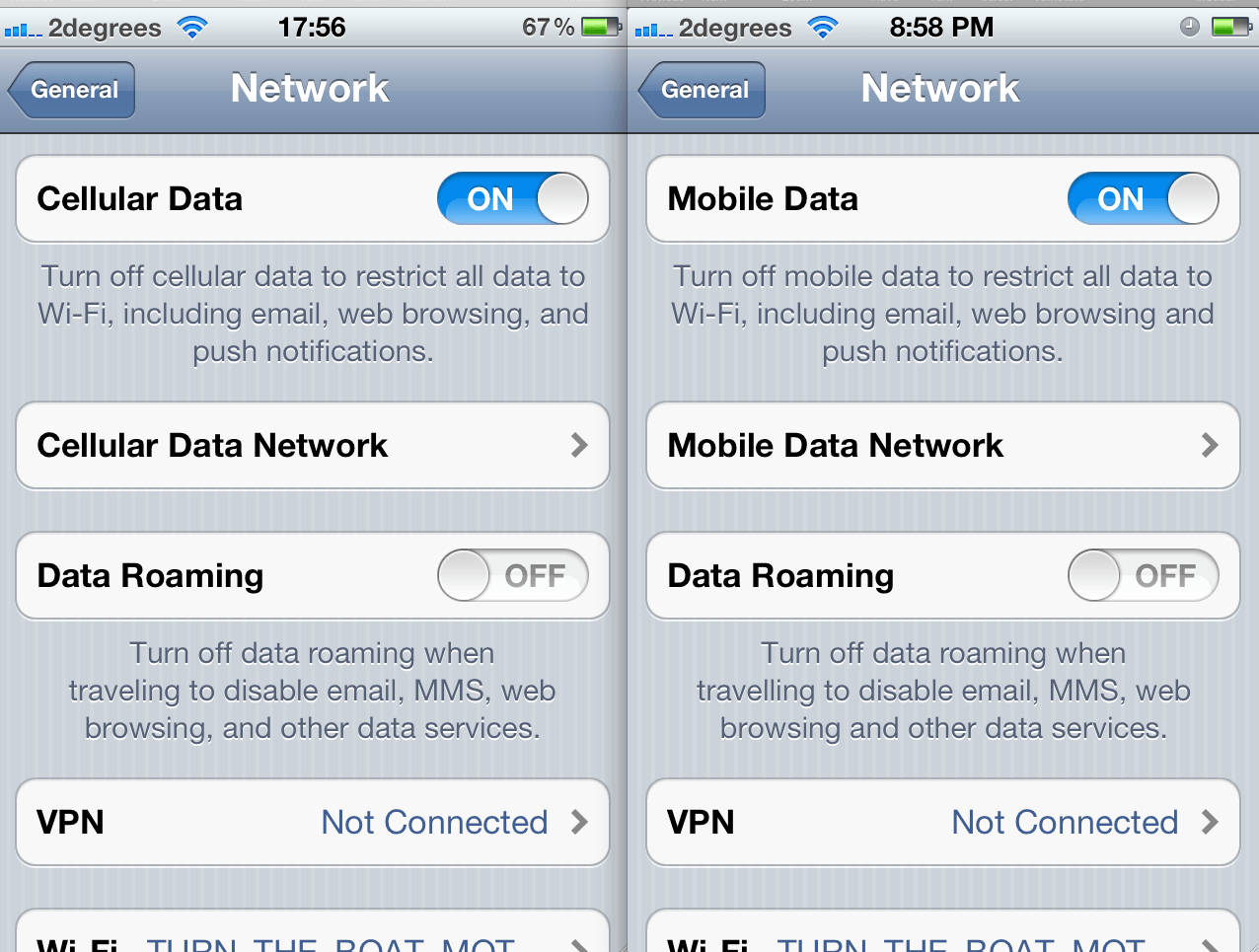 Cellular Data Network vs Mobile Data Netw… Apple Community