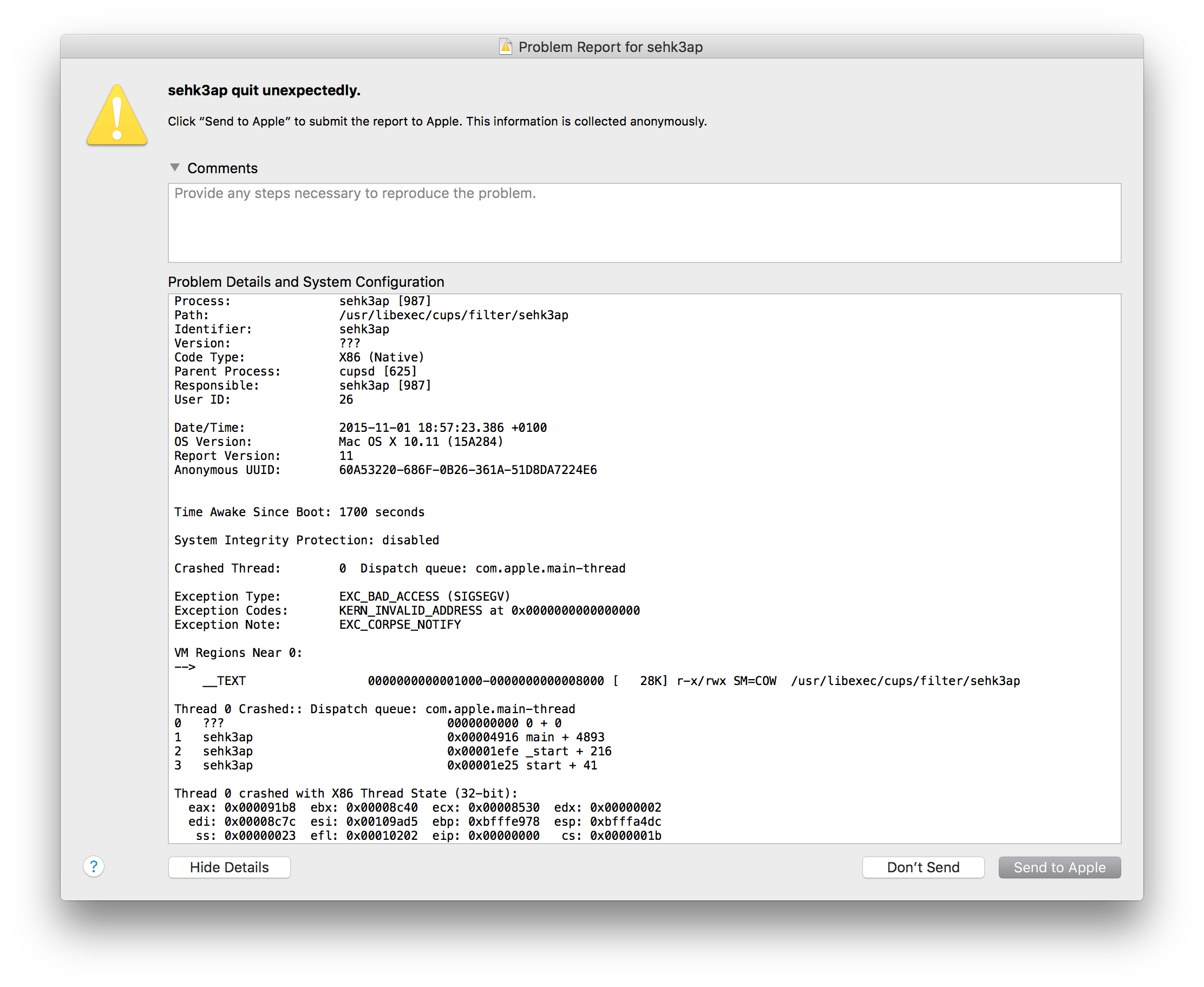 'filter' failed when printing on Epson Ac… Apple Community