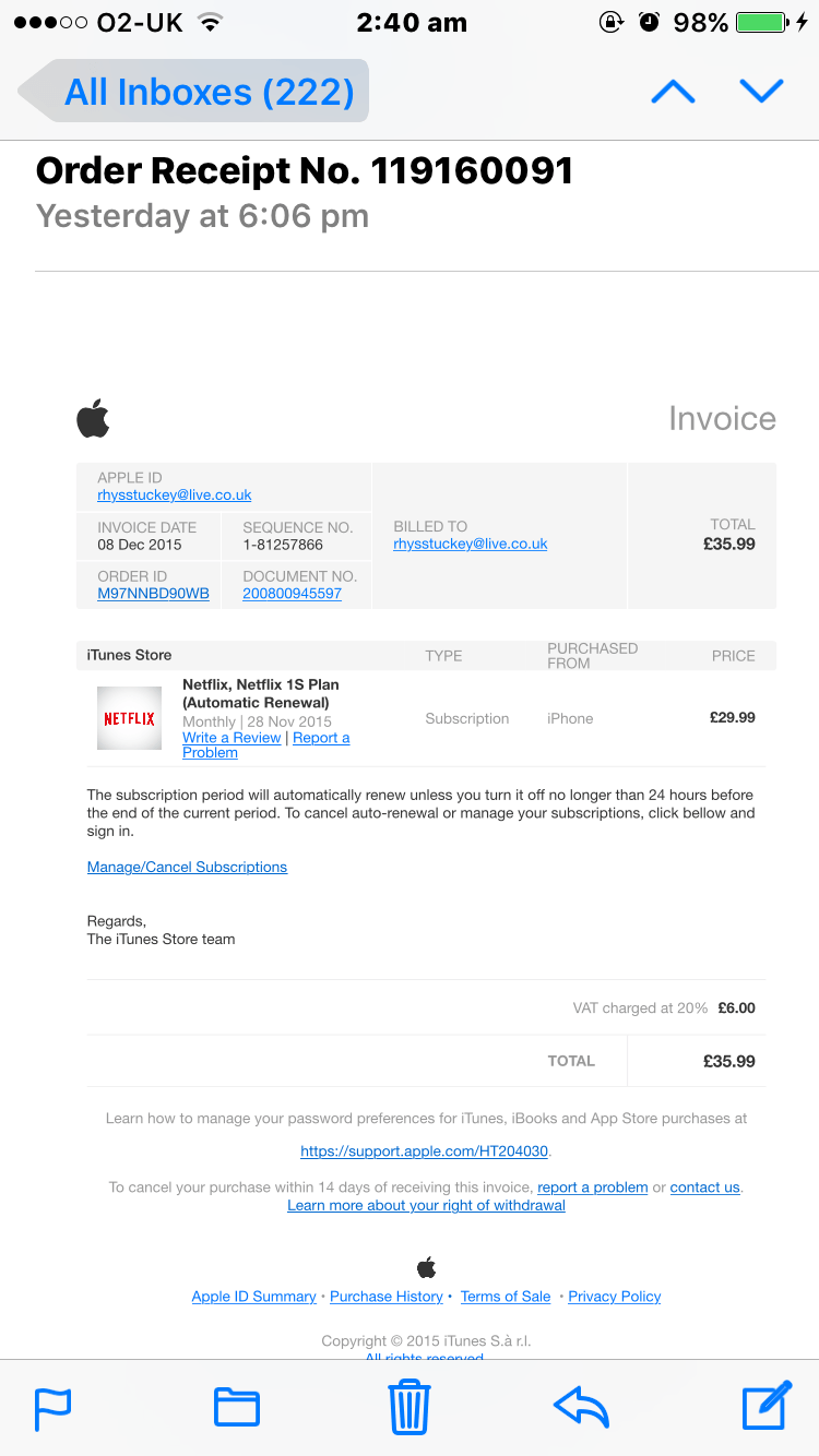 Scam invoice received Apple Community