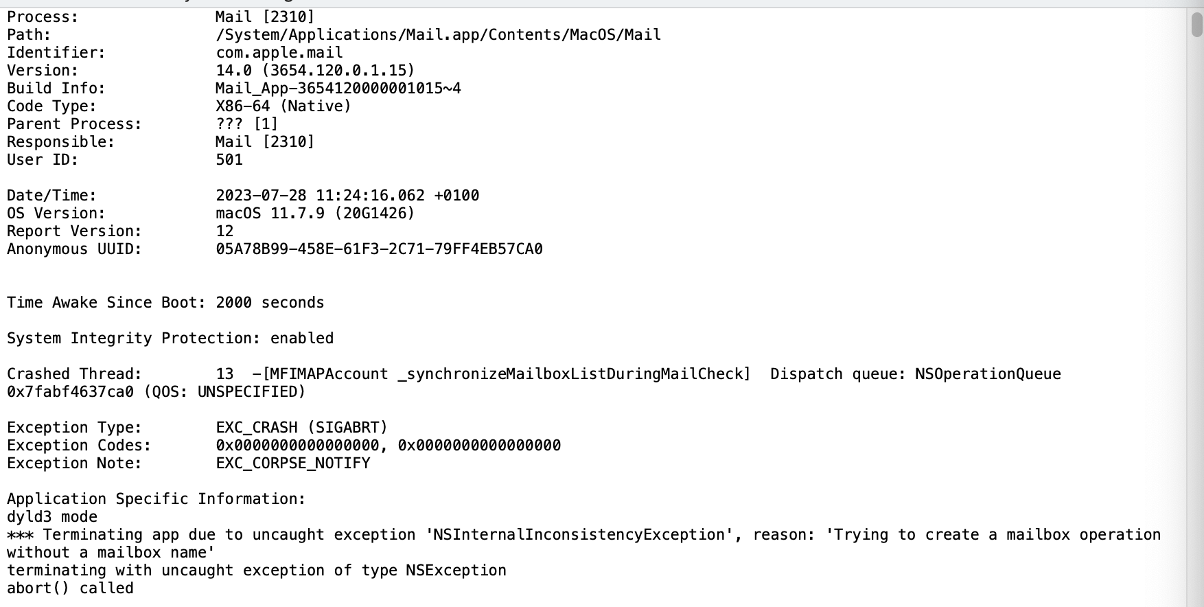 apple mail is crashing on my imac, its ru… Apple Community
