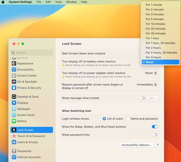 Display keeps turning off after 30 second… Apple Community