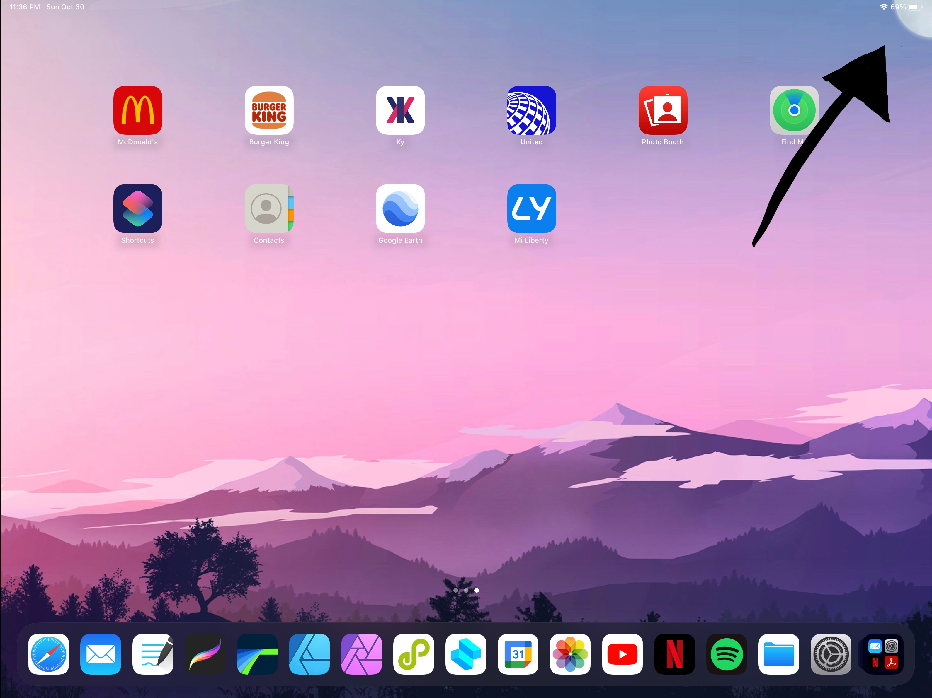 White semi circle on top right corner of … Apple Community