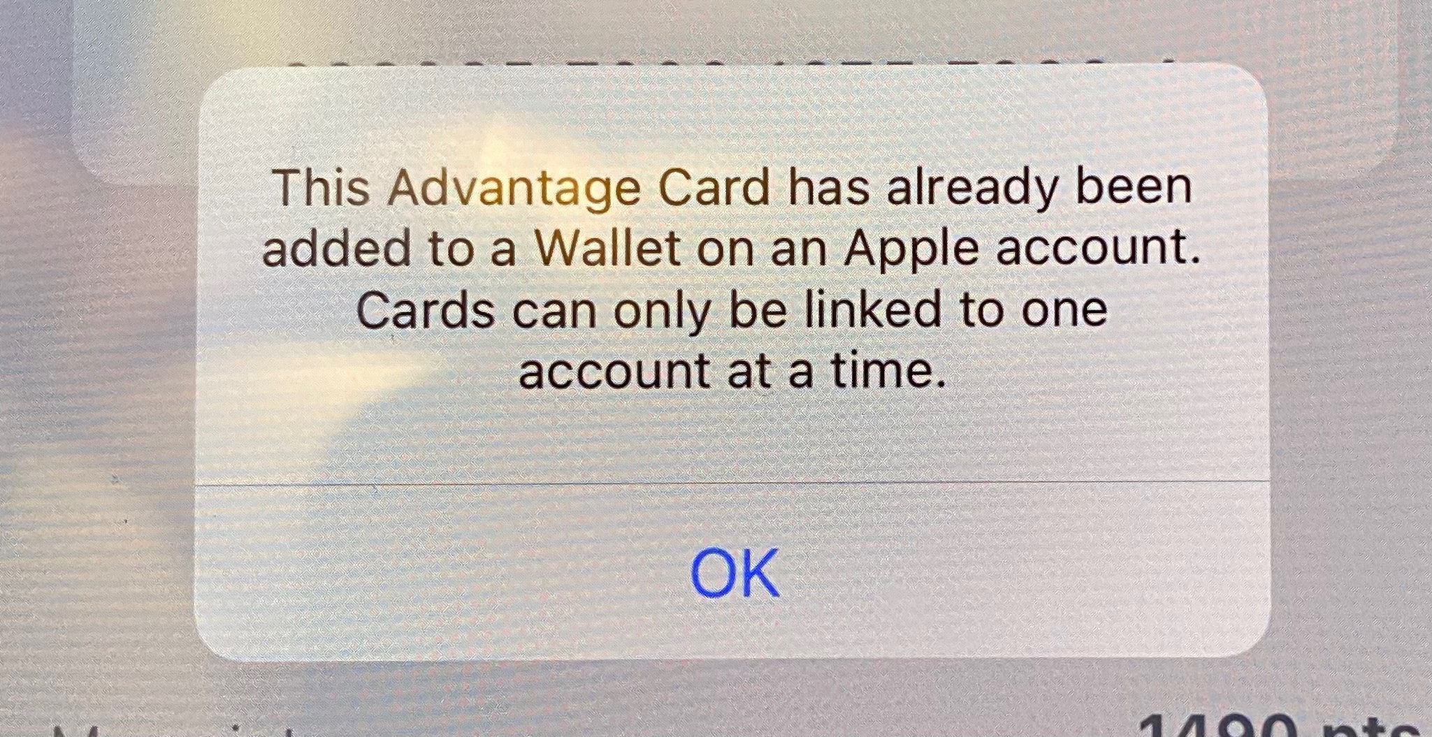 Digital Boots Advantage Card won’t add to… Apple Community