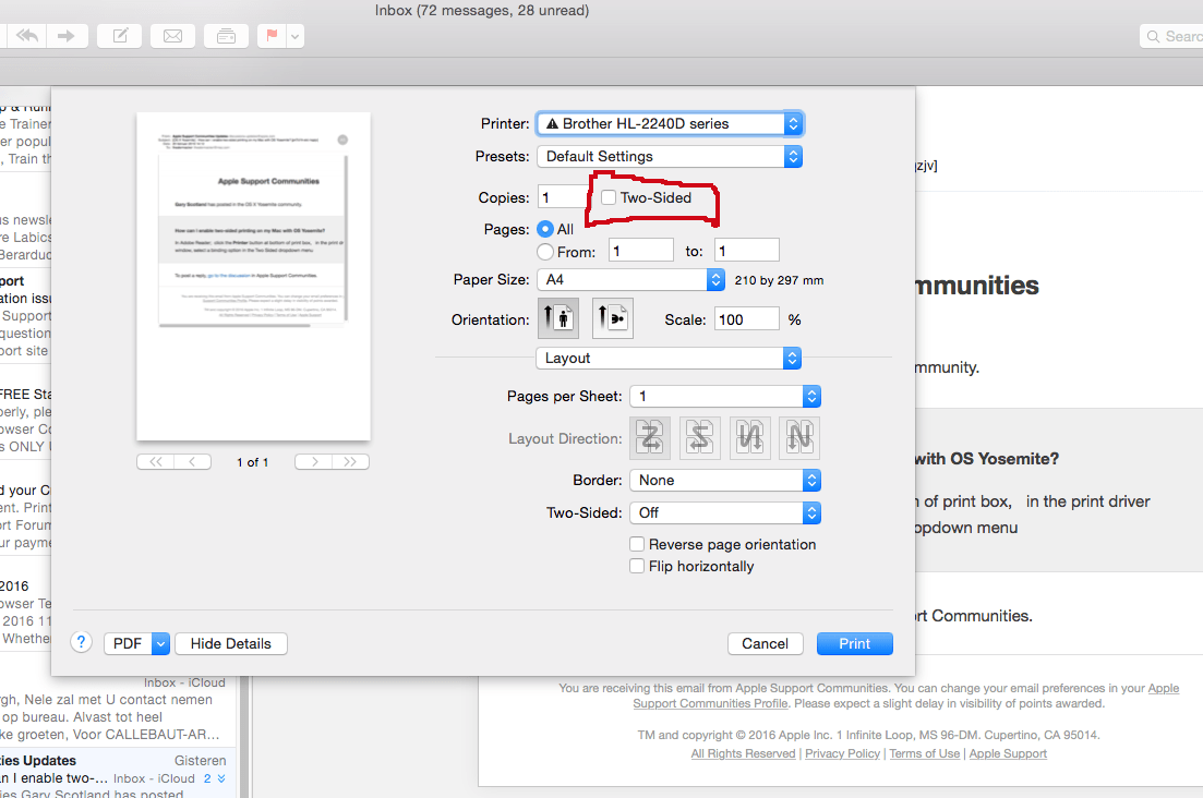 How can I enable twosided printing on my… Apple Community