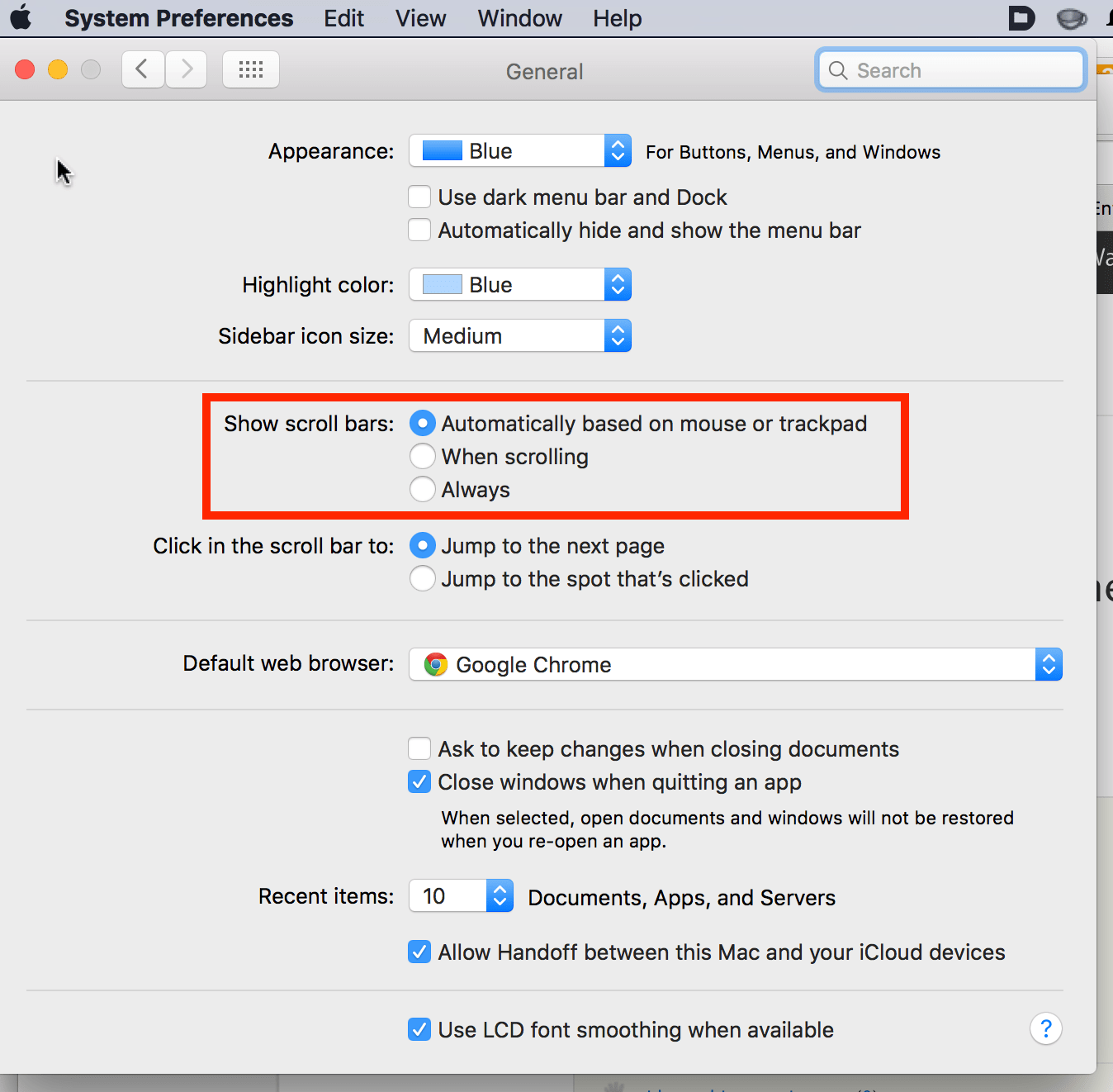 The scroll bar in my Mac El Capitan disap… Apple Community