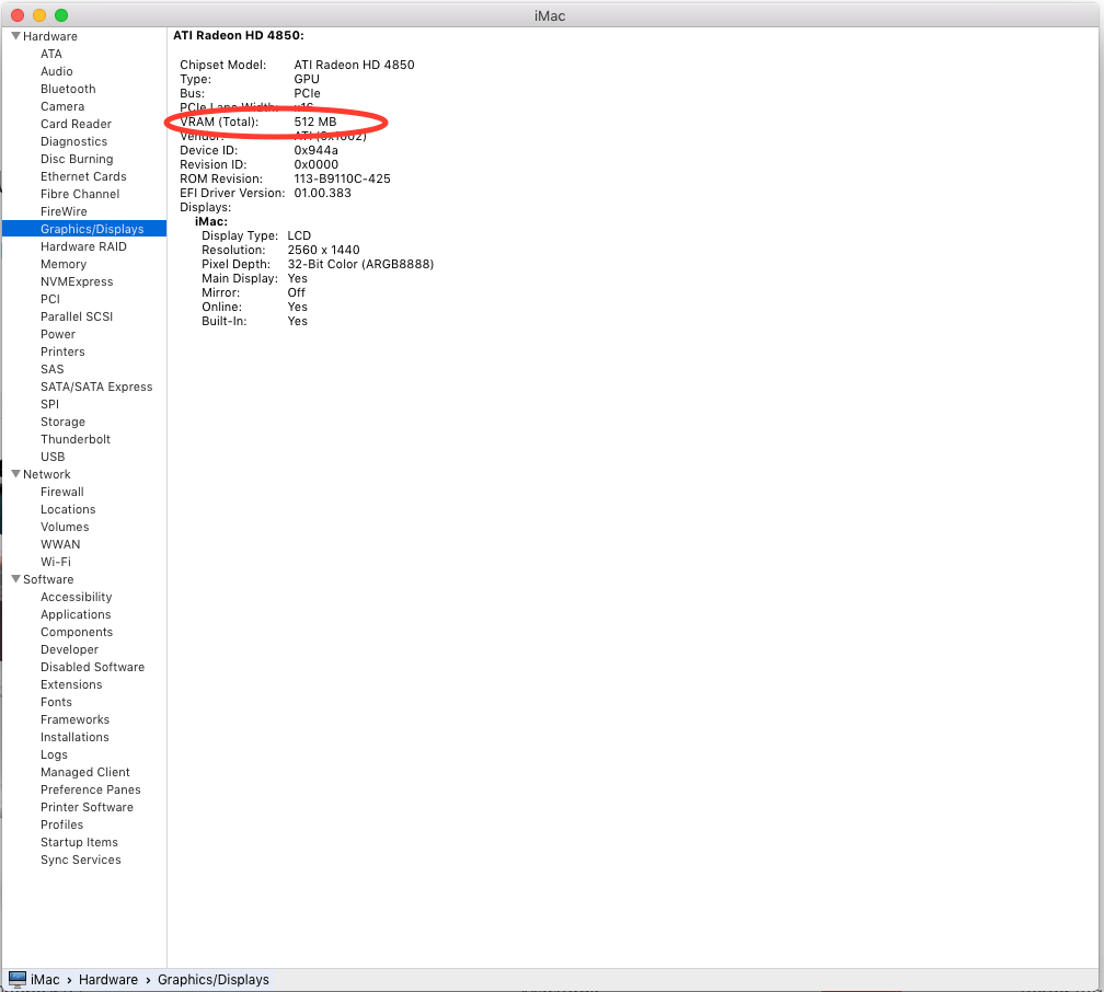 VRAM storage on El Capitan Apple Community