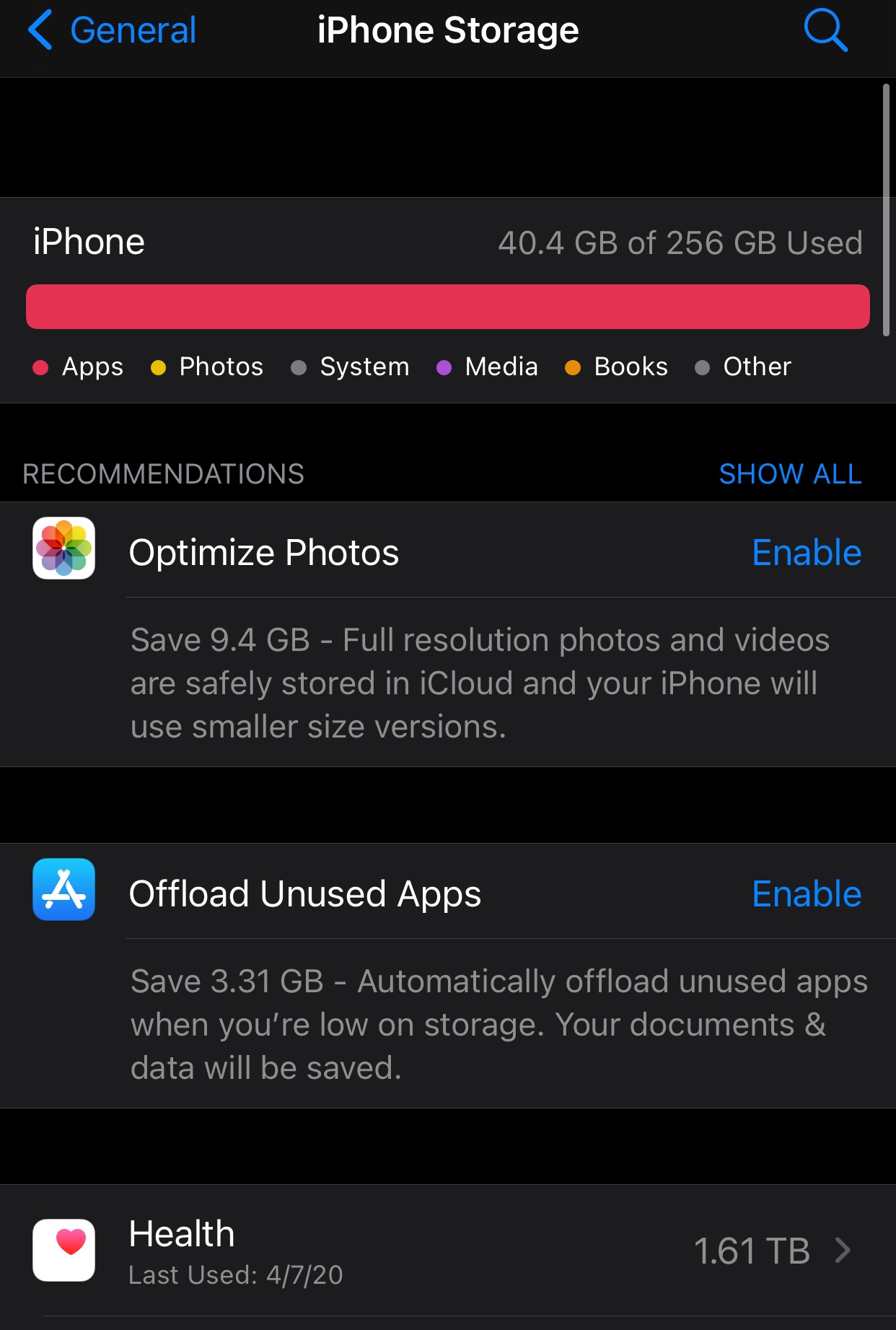 Why is 1TB of storage being used for heal… Apple Community