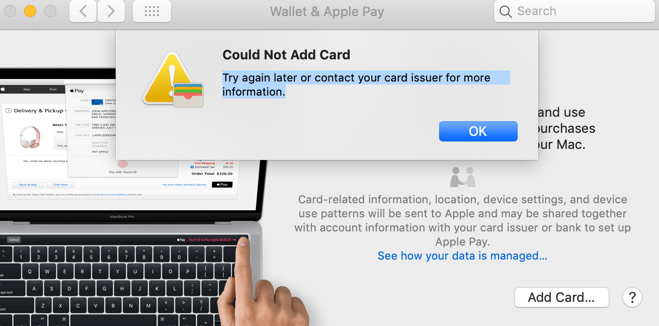 Cannot add card to Wallet and Apple Pay Apple Community