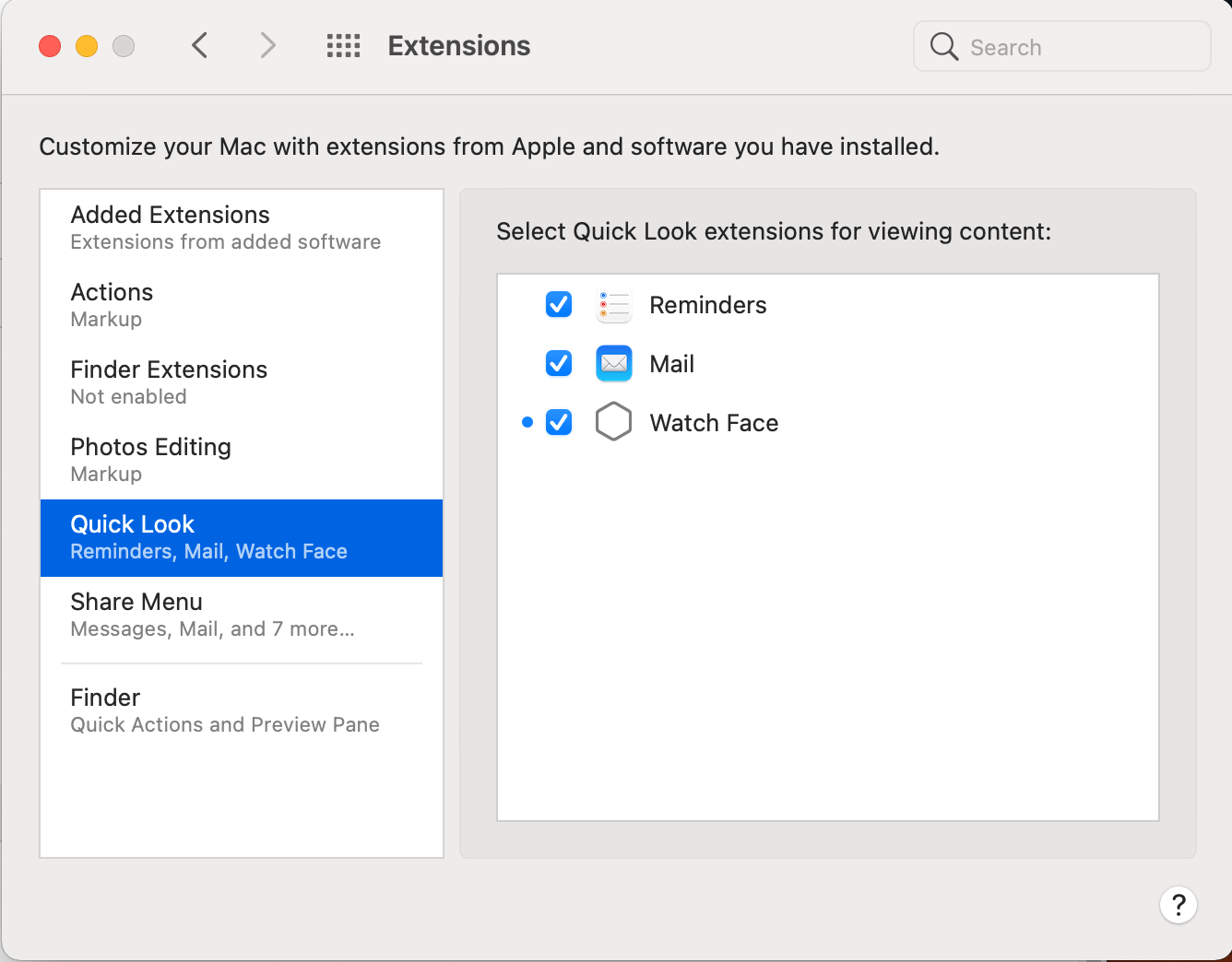 Big Sur "Watch Face" Extension Apple Community