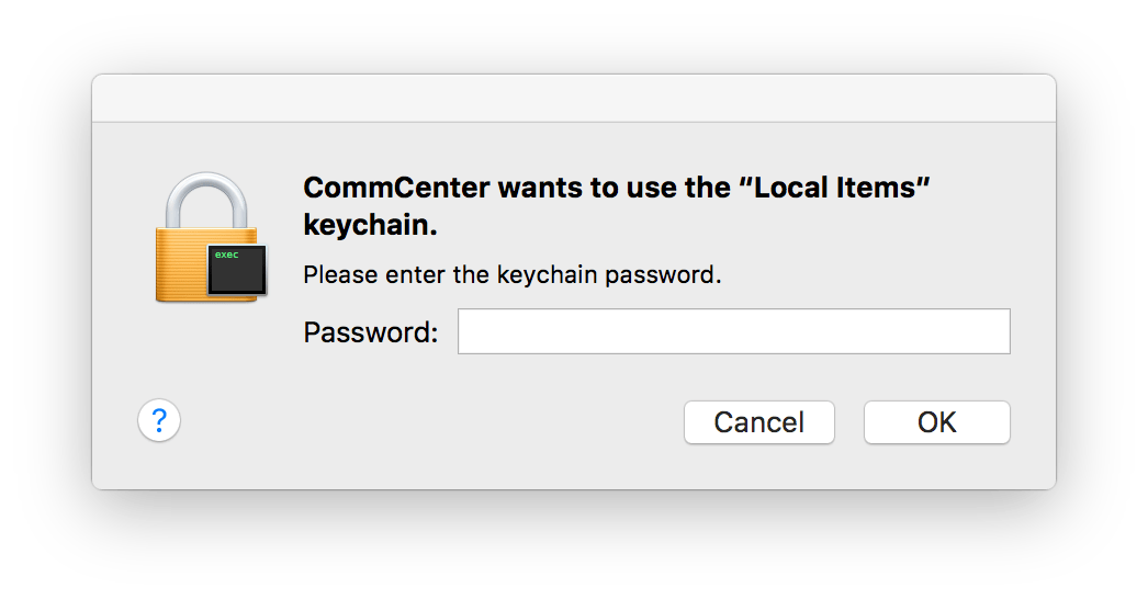 CommCenter wants to use the "Local Items"… Apple Community
