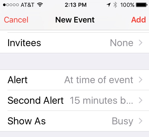 Why no second alert in calendar on iPhone… Apple Community