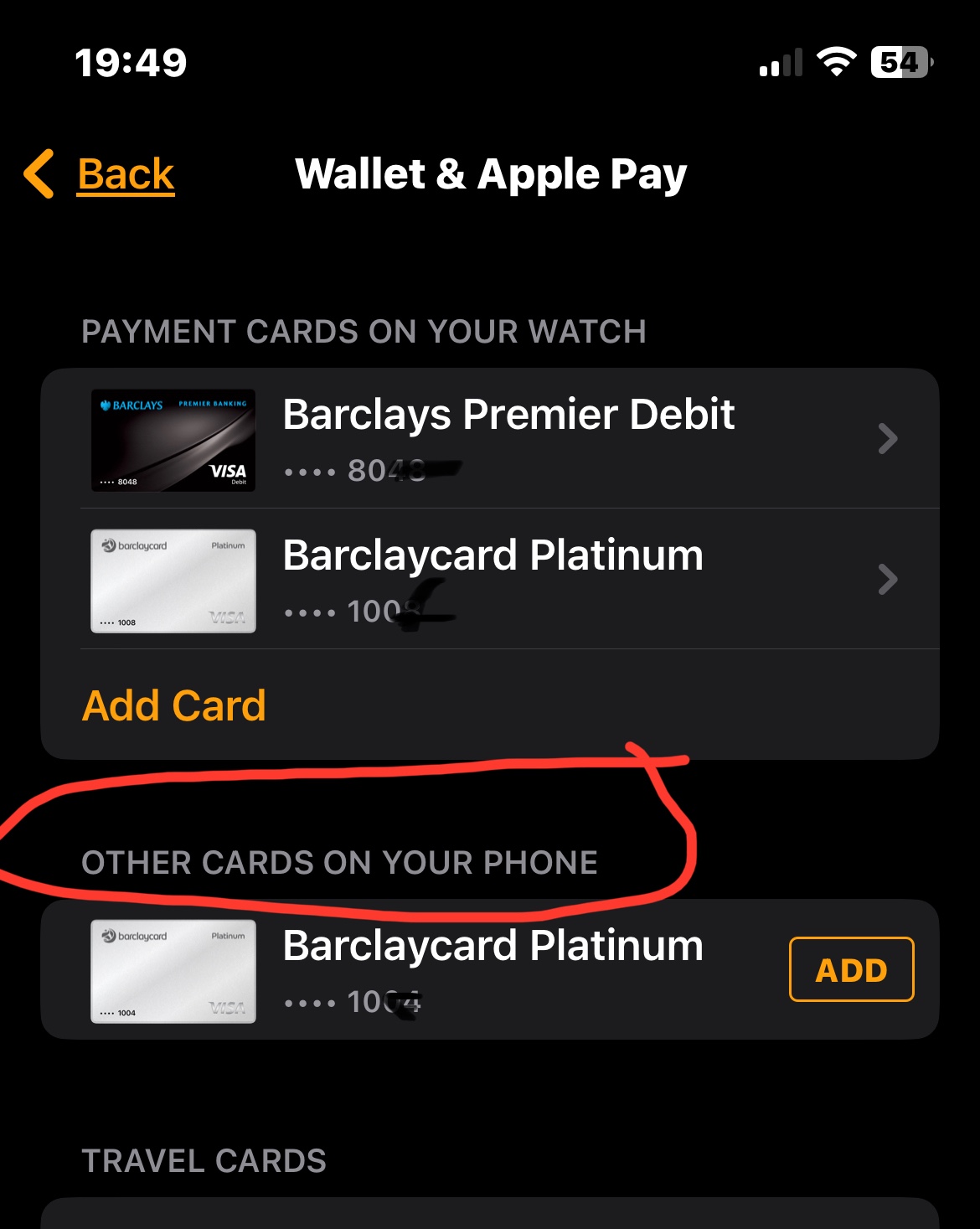 Debit cards disappeared from watch after … Apple Community