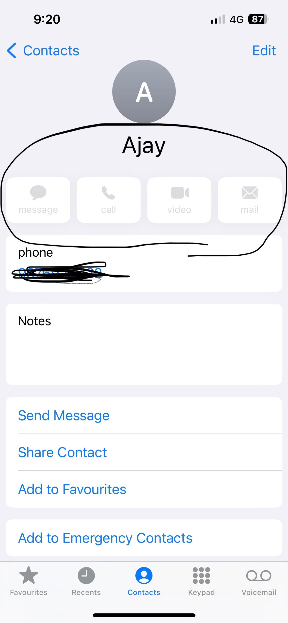 About contacts screen not showing icon Apple Community