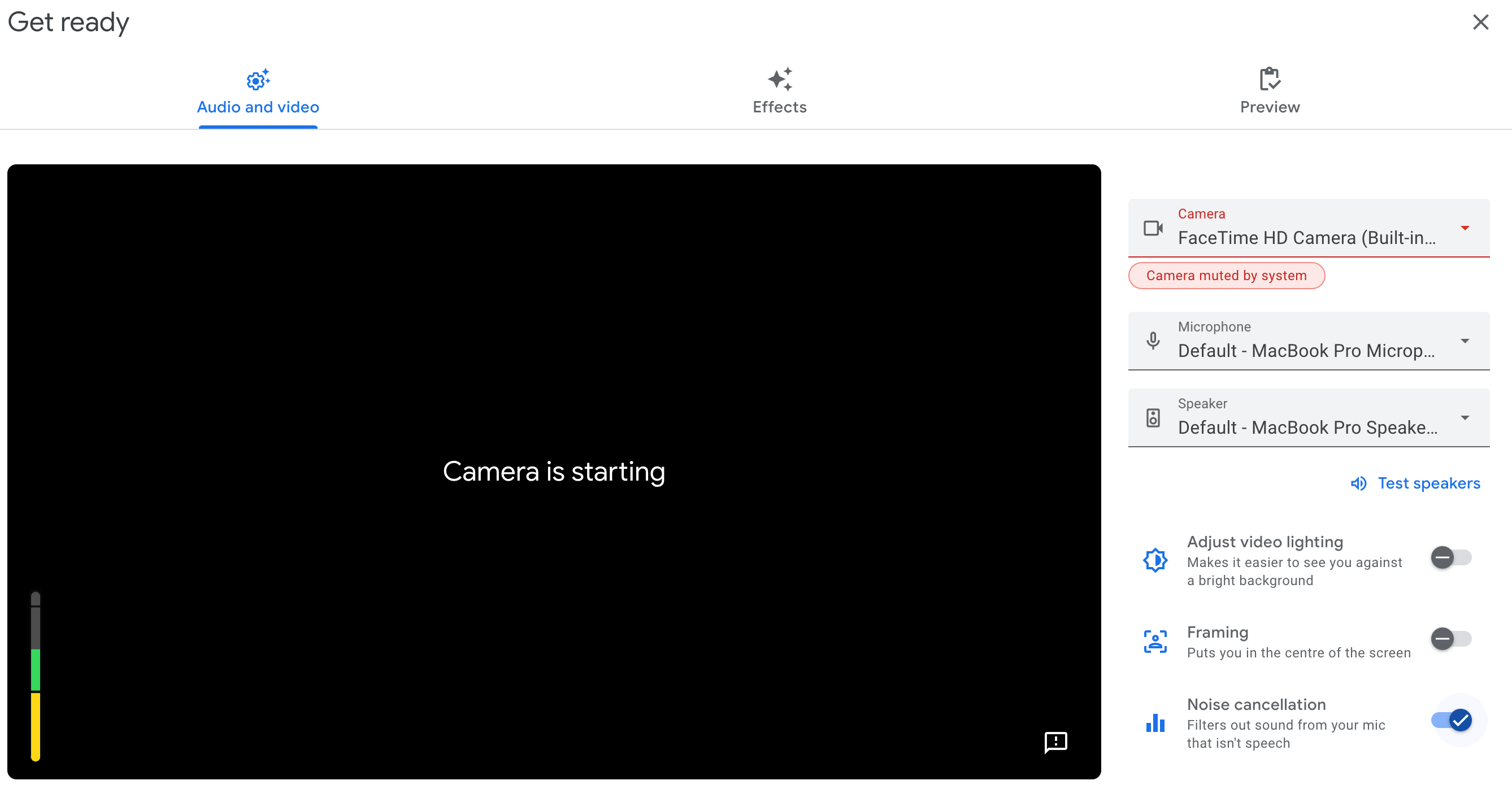 My camera is muted on zoom and google mee… Apple Community