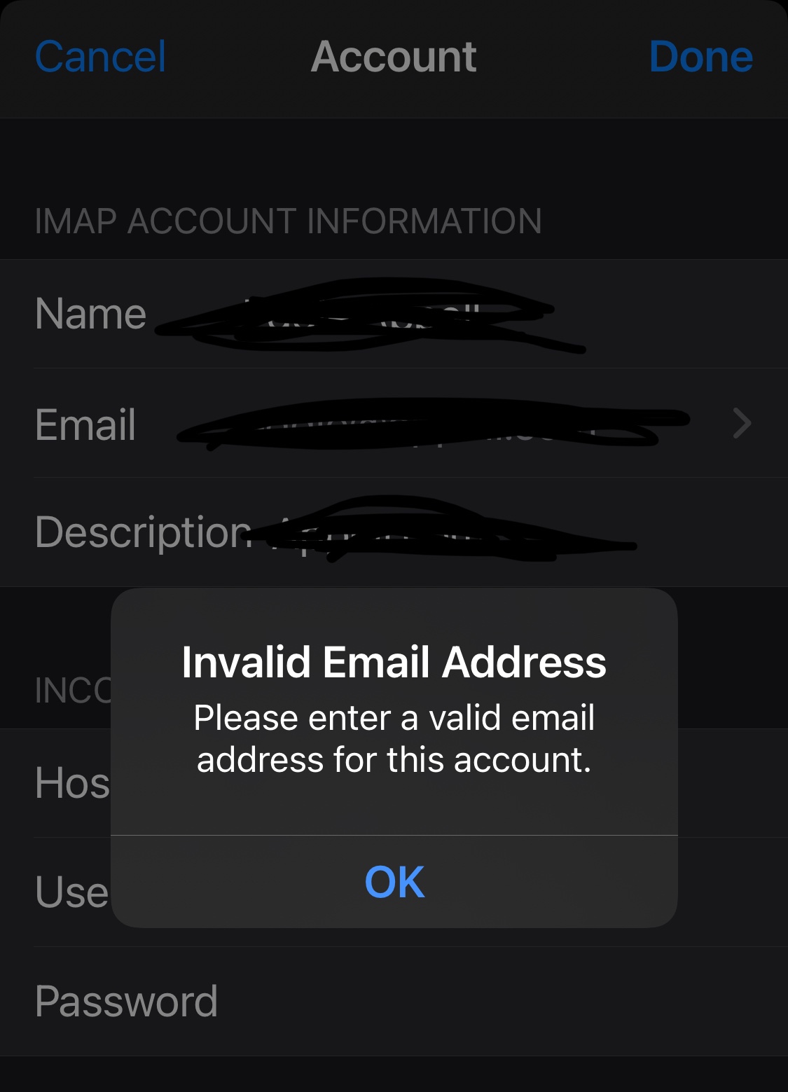 iOS Mail Account “Invalid Email Address” … Apple Community