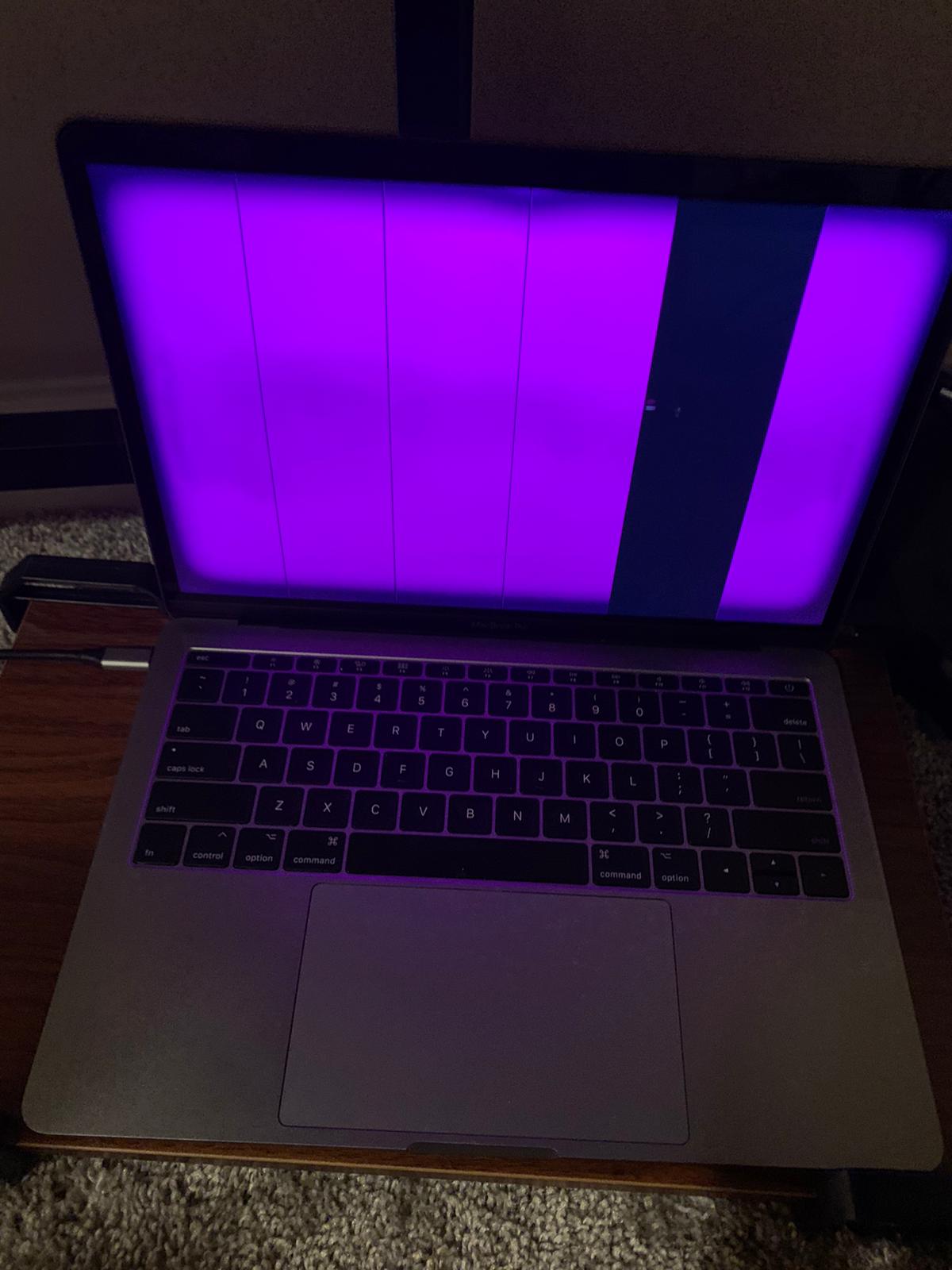 Pink screen with white lines on Macbook p… Apple Community