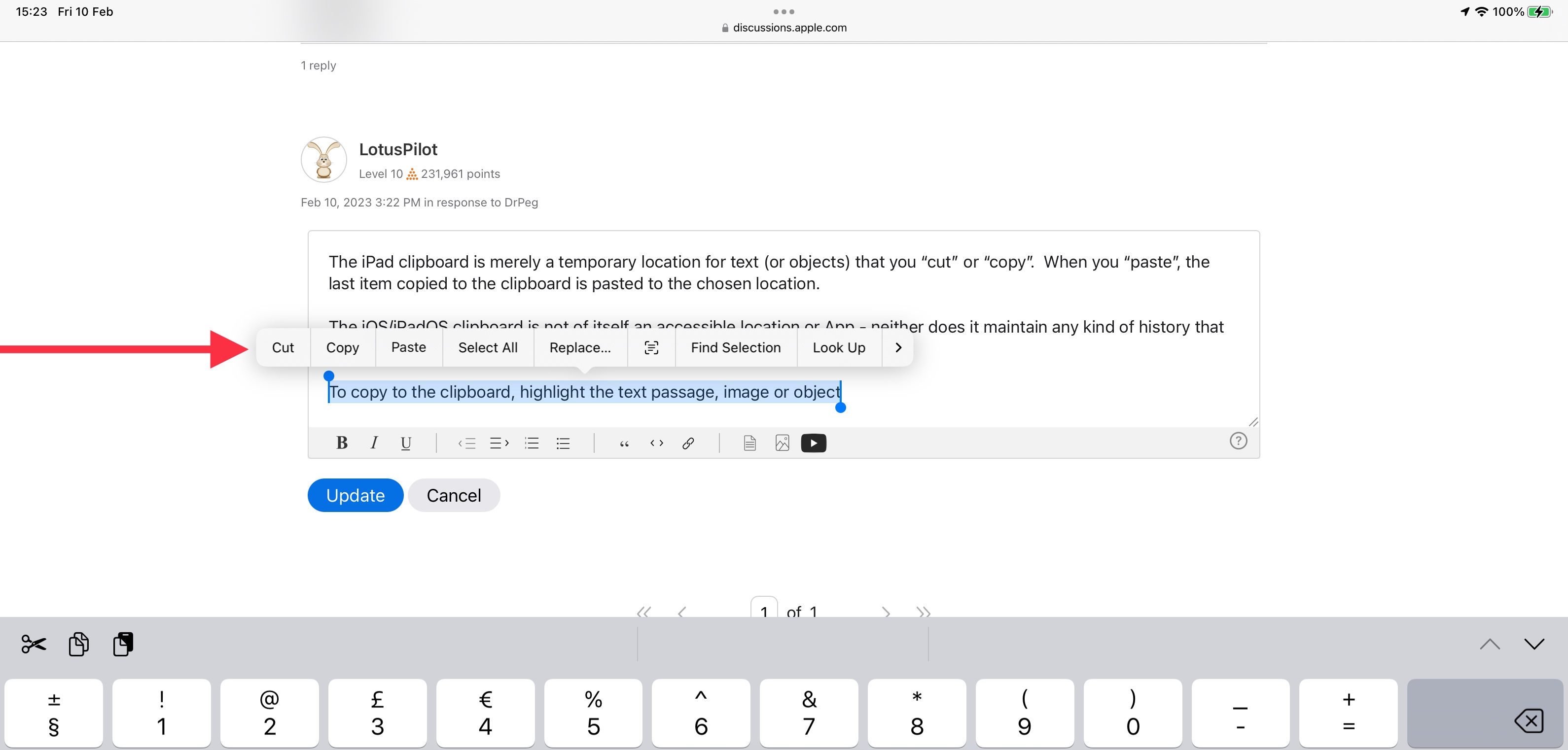 Where is clipboard located on the ipad? Apple Community