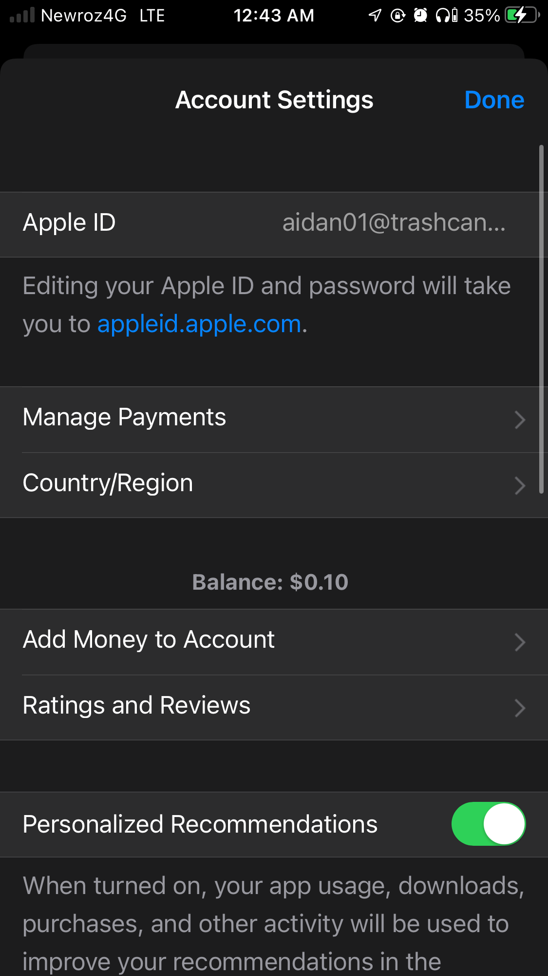 I want to reset my balance on apple id Apple Community