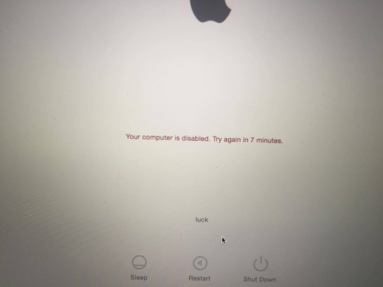 Your Computer is disabled. Try again in 6… Apple Community