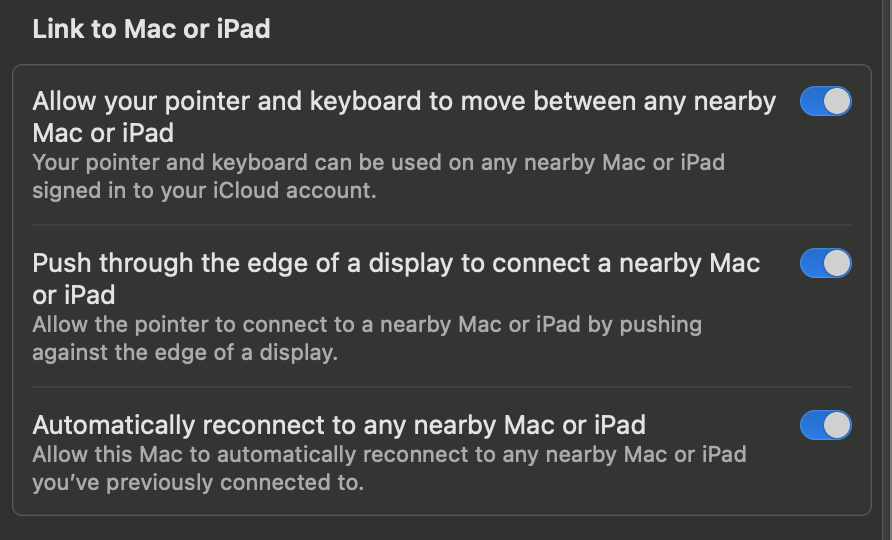Universal Control "Link Keyboard and Mou… Apple Community