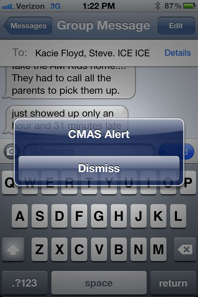 CMAS alert Apple Community