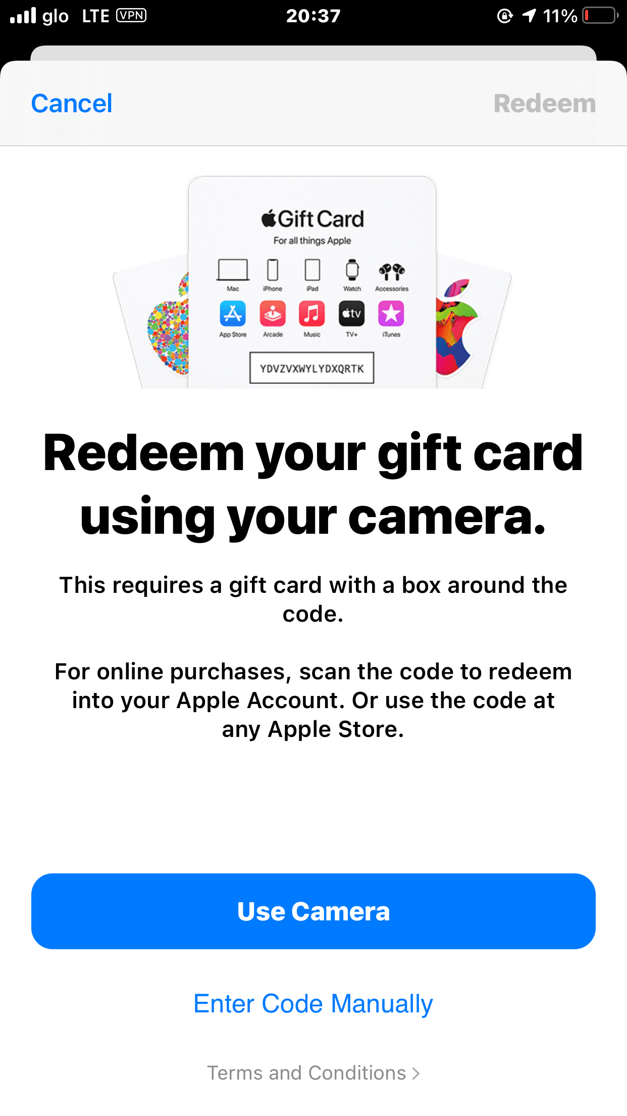 How to redeem a card want to trade to on… Apple Community