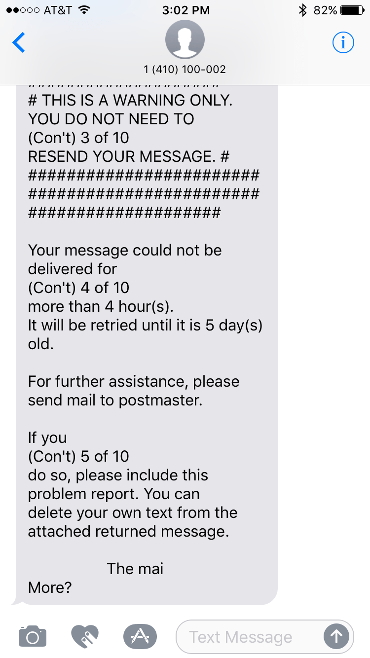 MailerDaemon text messages Apple Community